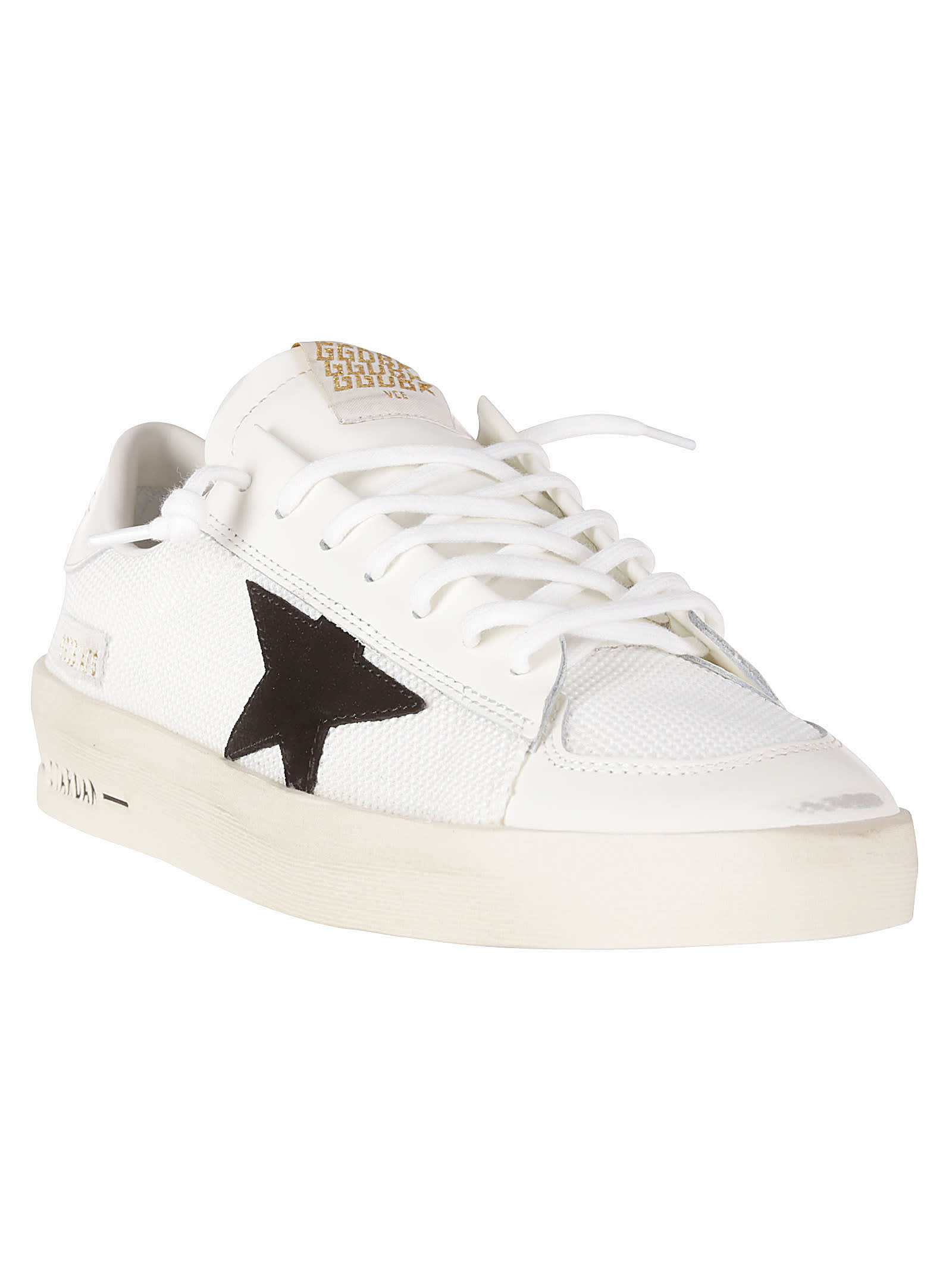 Golden Goose Star Patch Sneakers In White/black