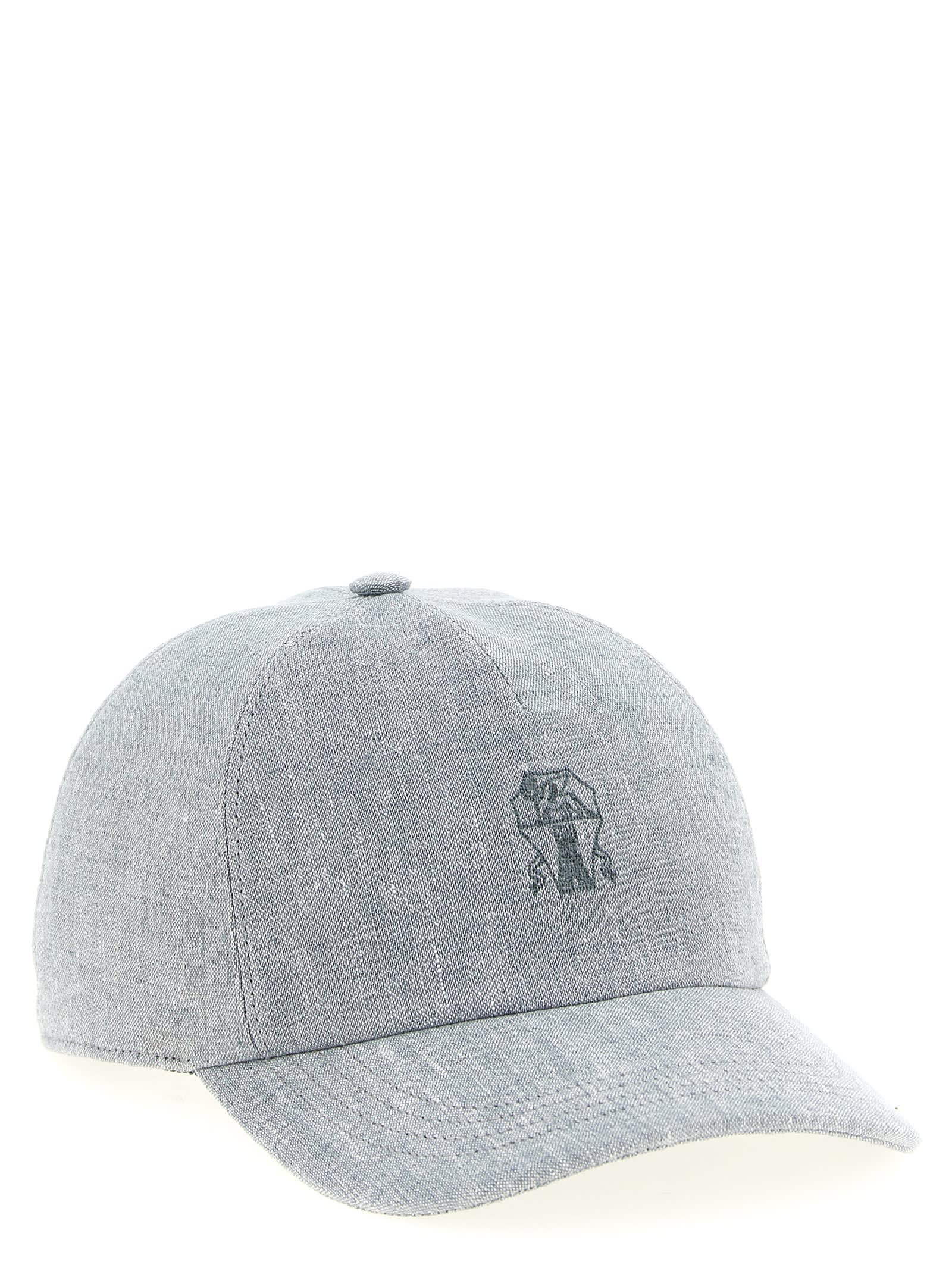 Brunello Cucinelli Baseball Cap In Gray