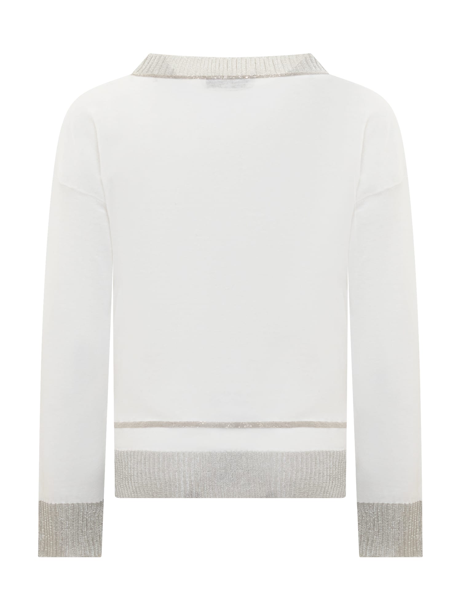 Shop Fabiana Filippi Sweater With Detail In Bianco
