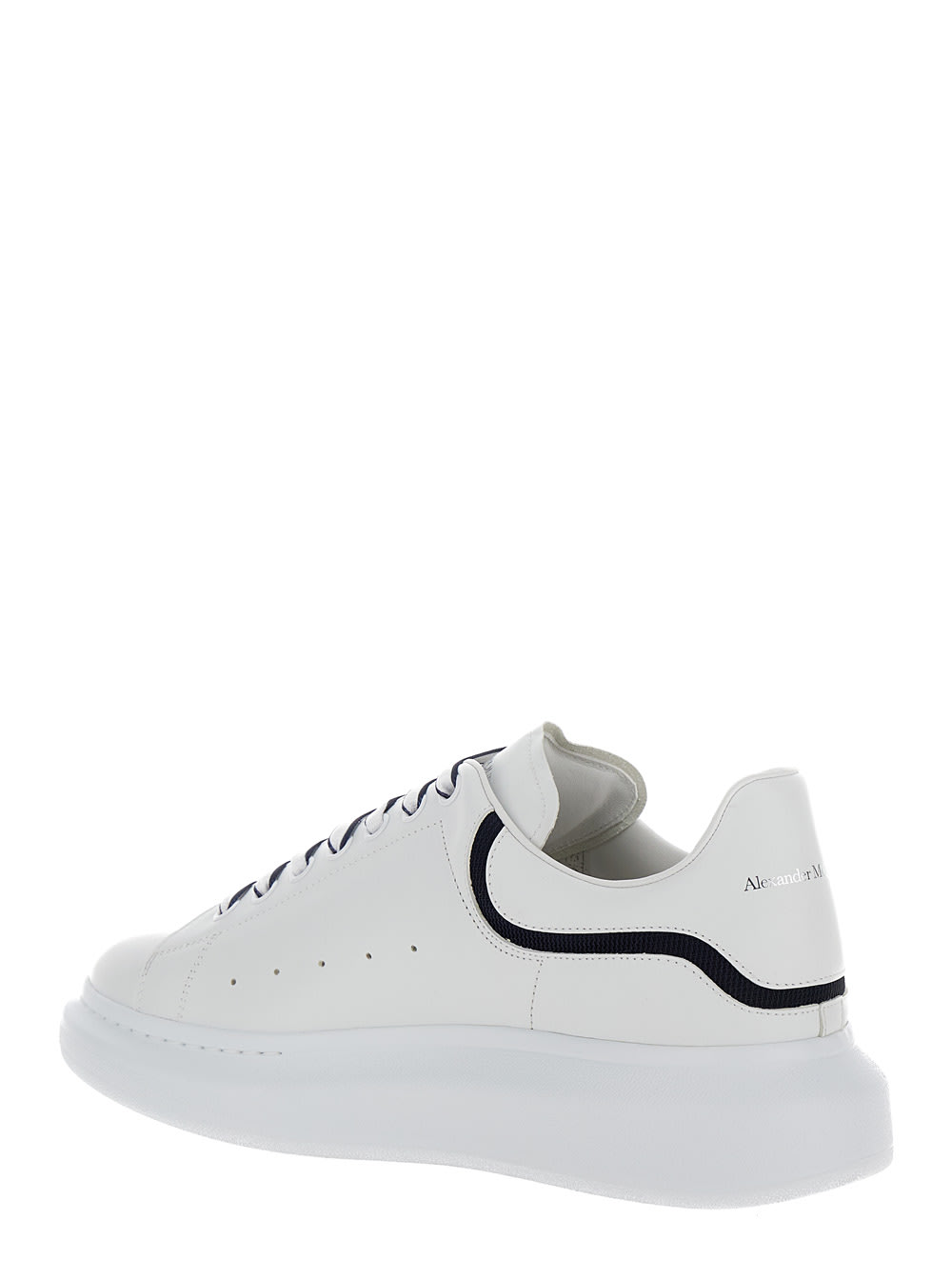 Shop Alexander Mcqueen White Low-top Sneakers With Chunky Sole And Contrasting Heel Tab In Leather Man