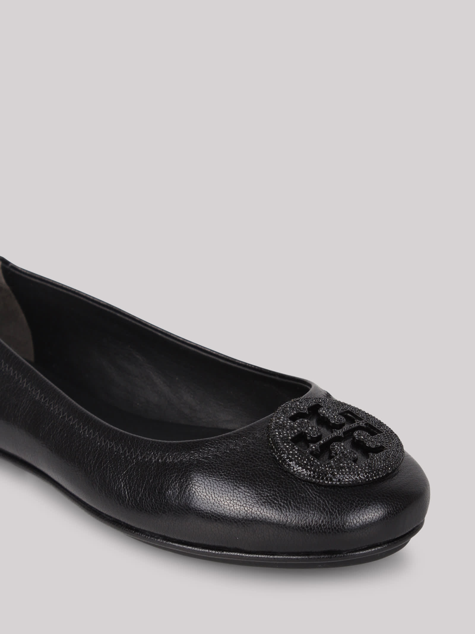 Shop Tory Burch Minni Leather Ballerina Shoes