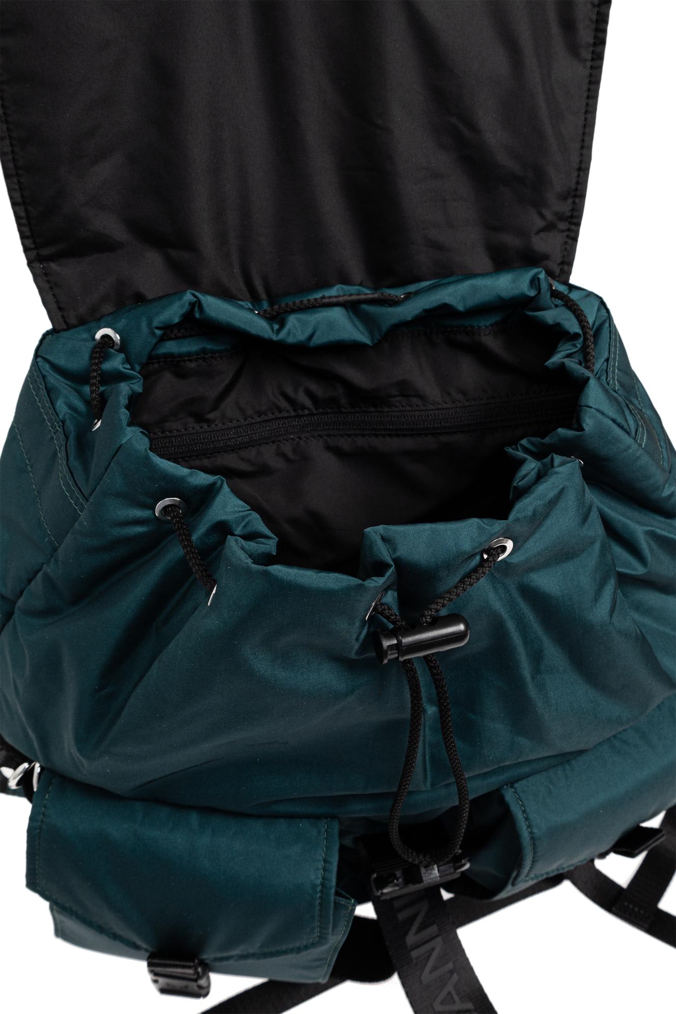 Shop Ganni Backpack With Logo In Verde