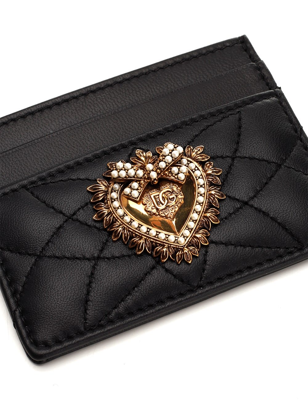 Shop Dolce & Gabbana Quilted Leather Card Case In Nero