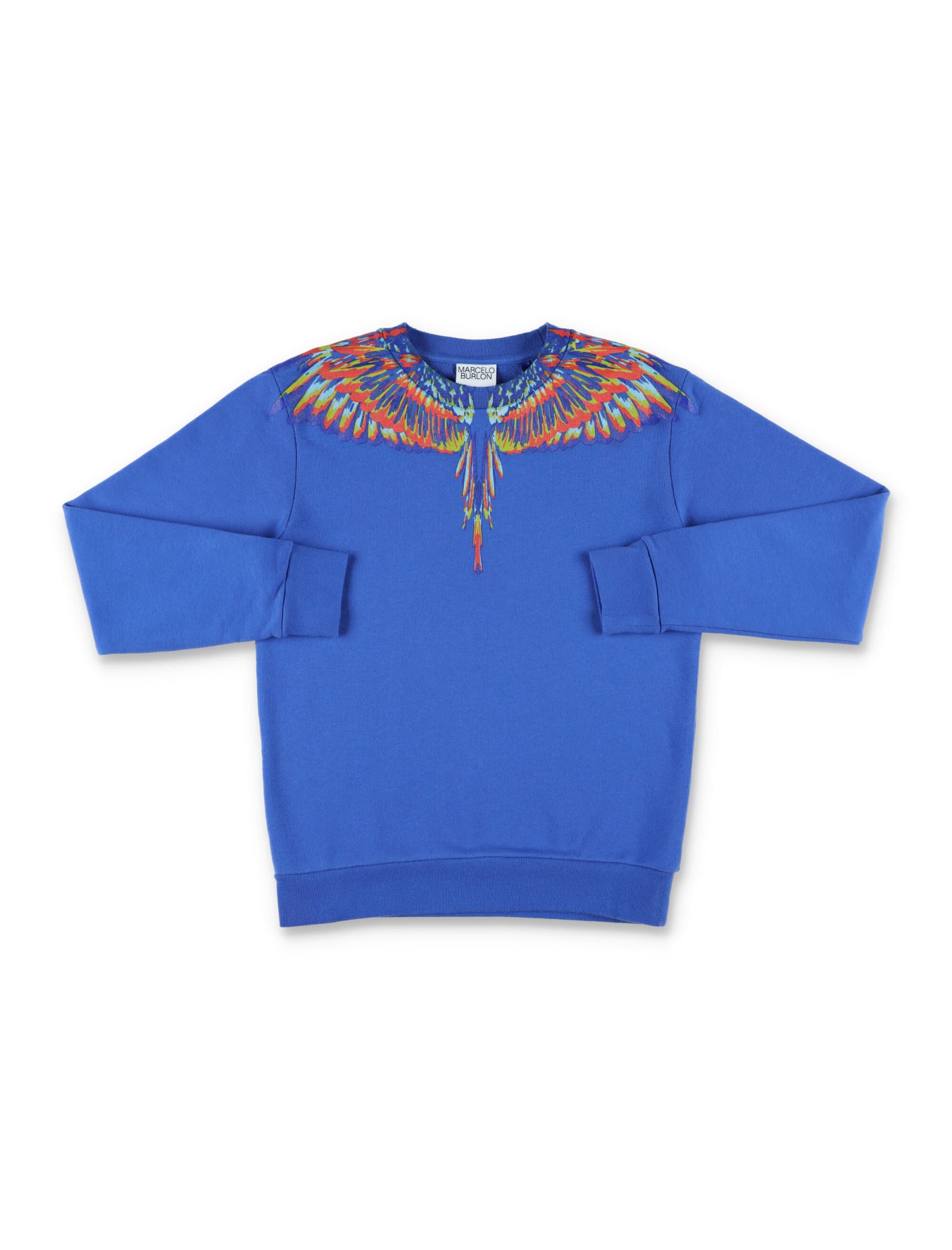 Shop Marcelo Burlon County Of Milan Tempera Wings Sweatshirt In Royal Blue