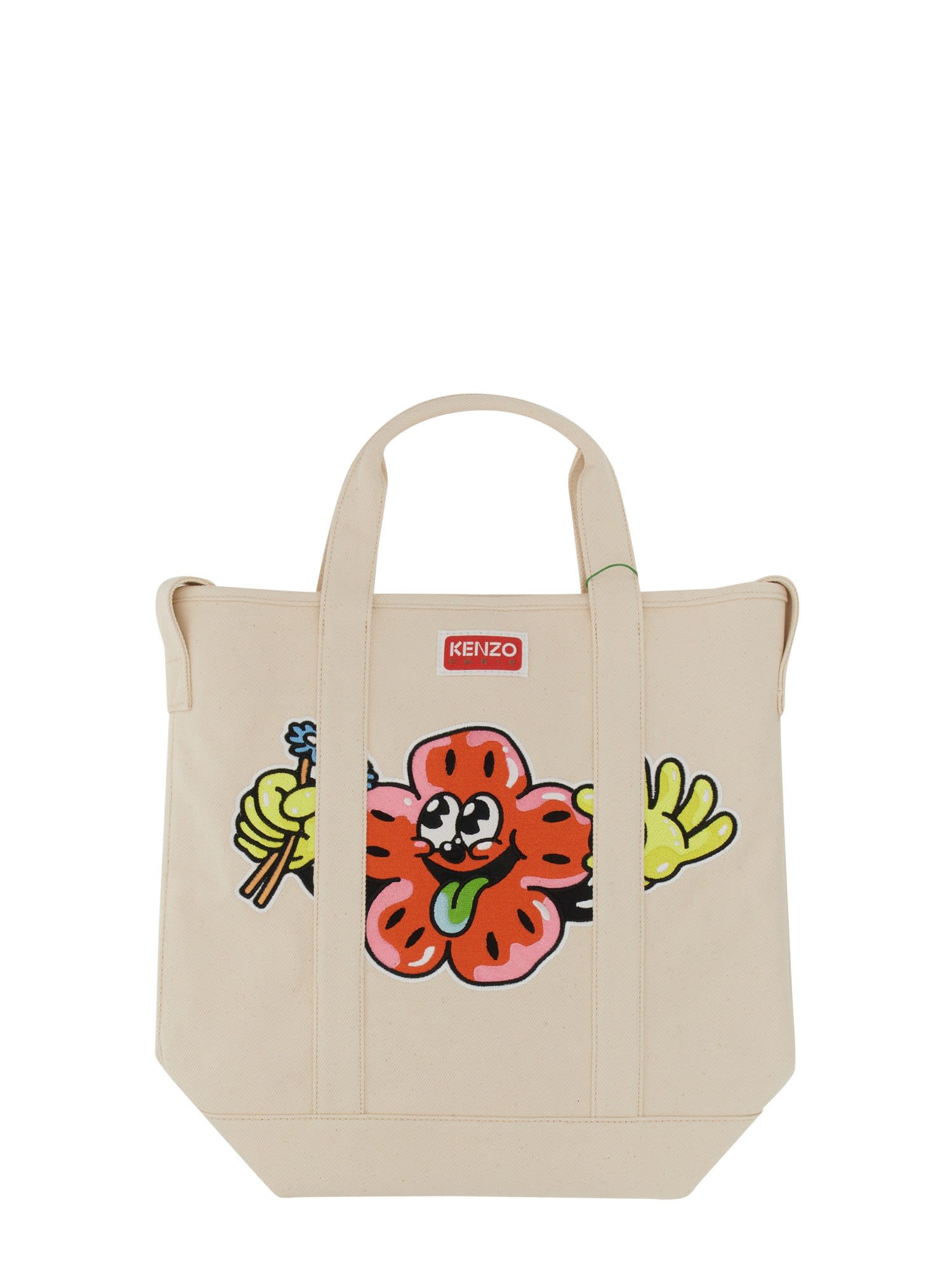Shop Kenzo Boke Blocks Tote Bag In Natural