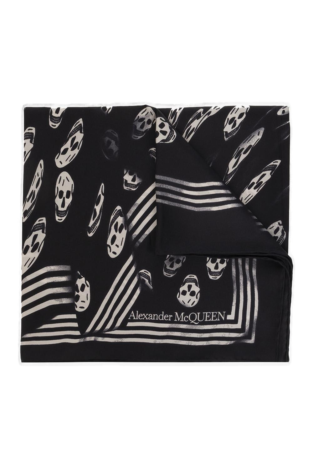 Shop Alexander Mcqueen All Over Skull Print Scarf In Black