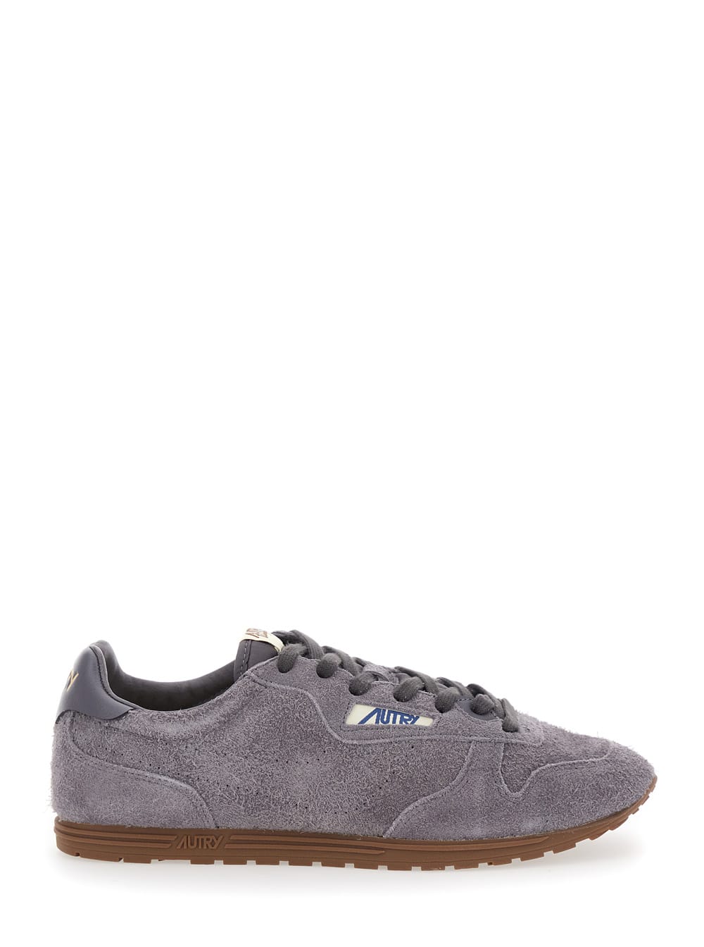 windspin Low Grey Sneaker With Logo On The Side And On The Heel In Suede Man