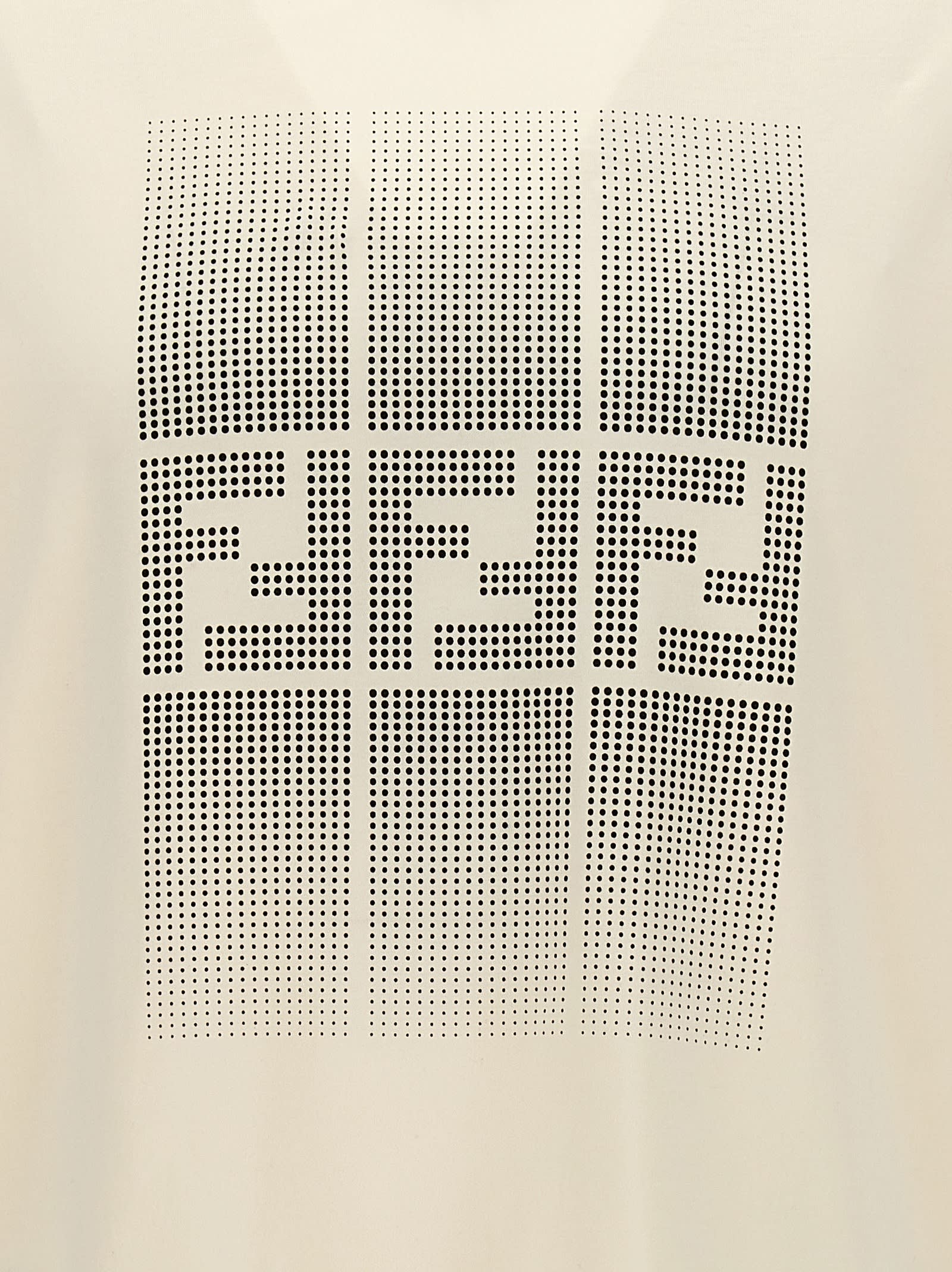 Shop Fendi Gradient Ff Logo T-shirt In White/black