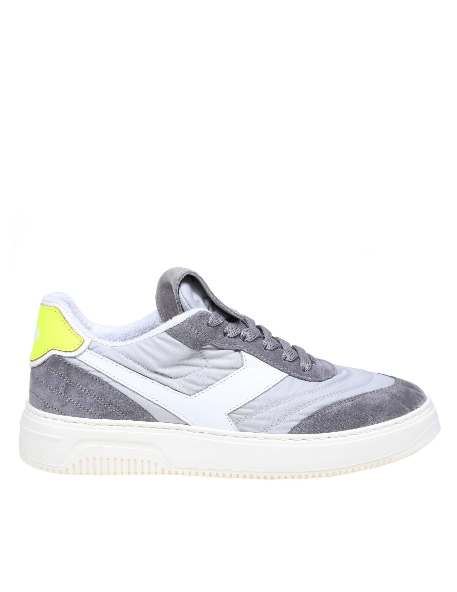 Pantofola D'Oro Sneaker In Suede And Gray Fabric
