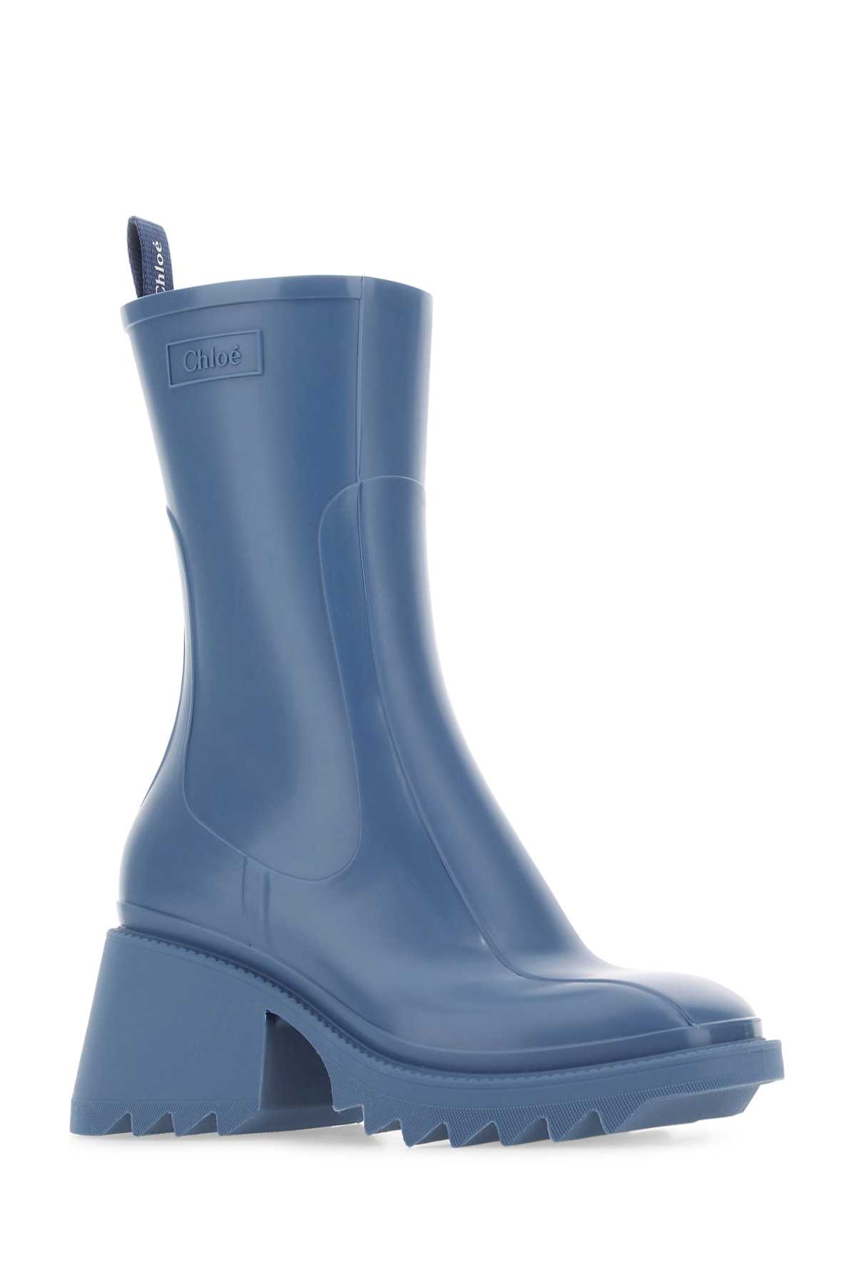 CHLOÉ AIR FORCE BLUE RUBBER BETTY ANKLE BOOTS