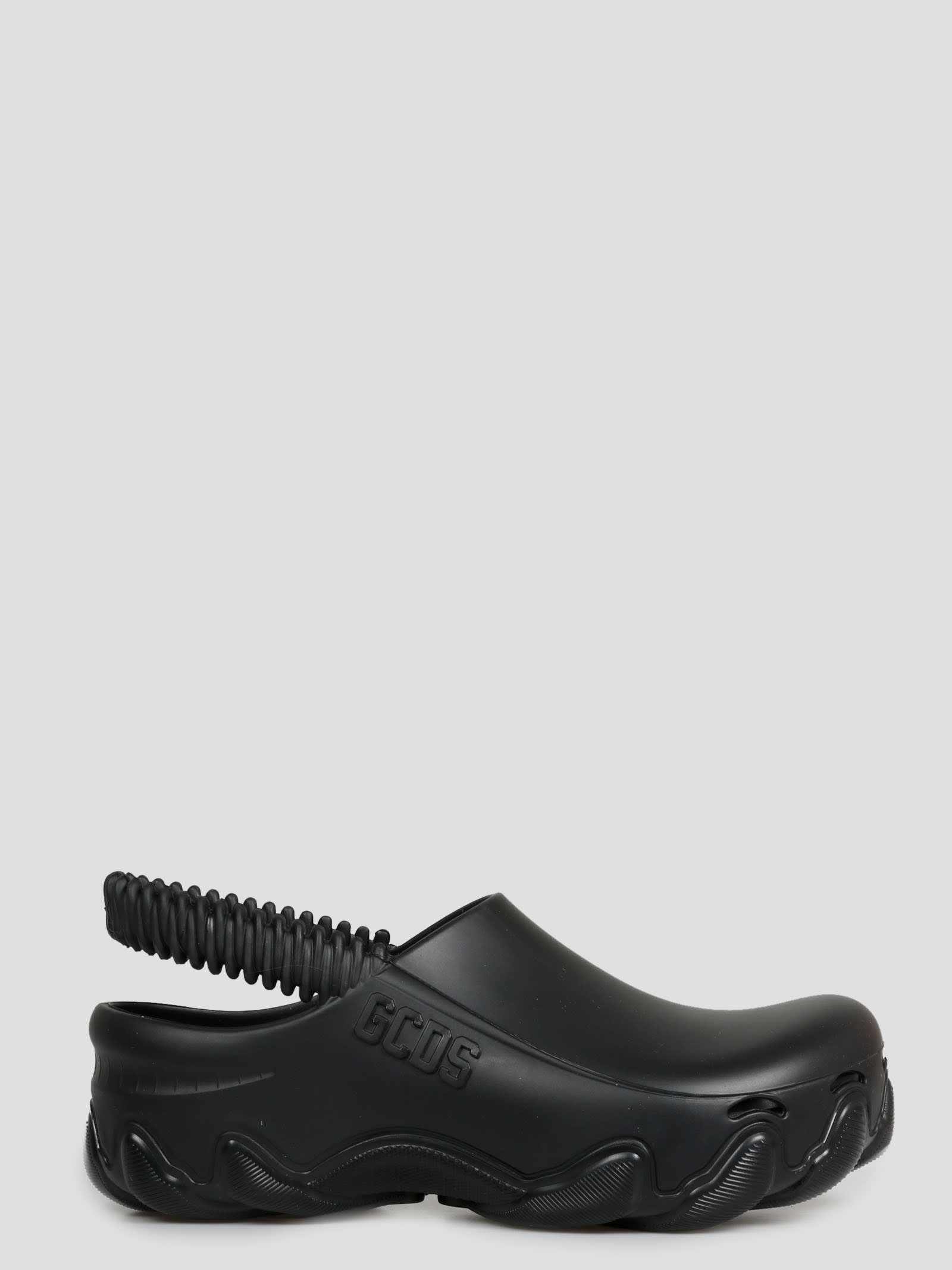 Gcds Embossed-logo Slingback Clogs In Black
