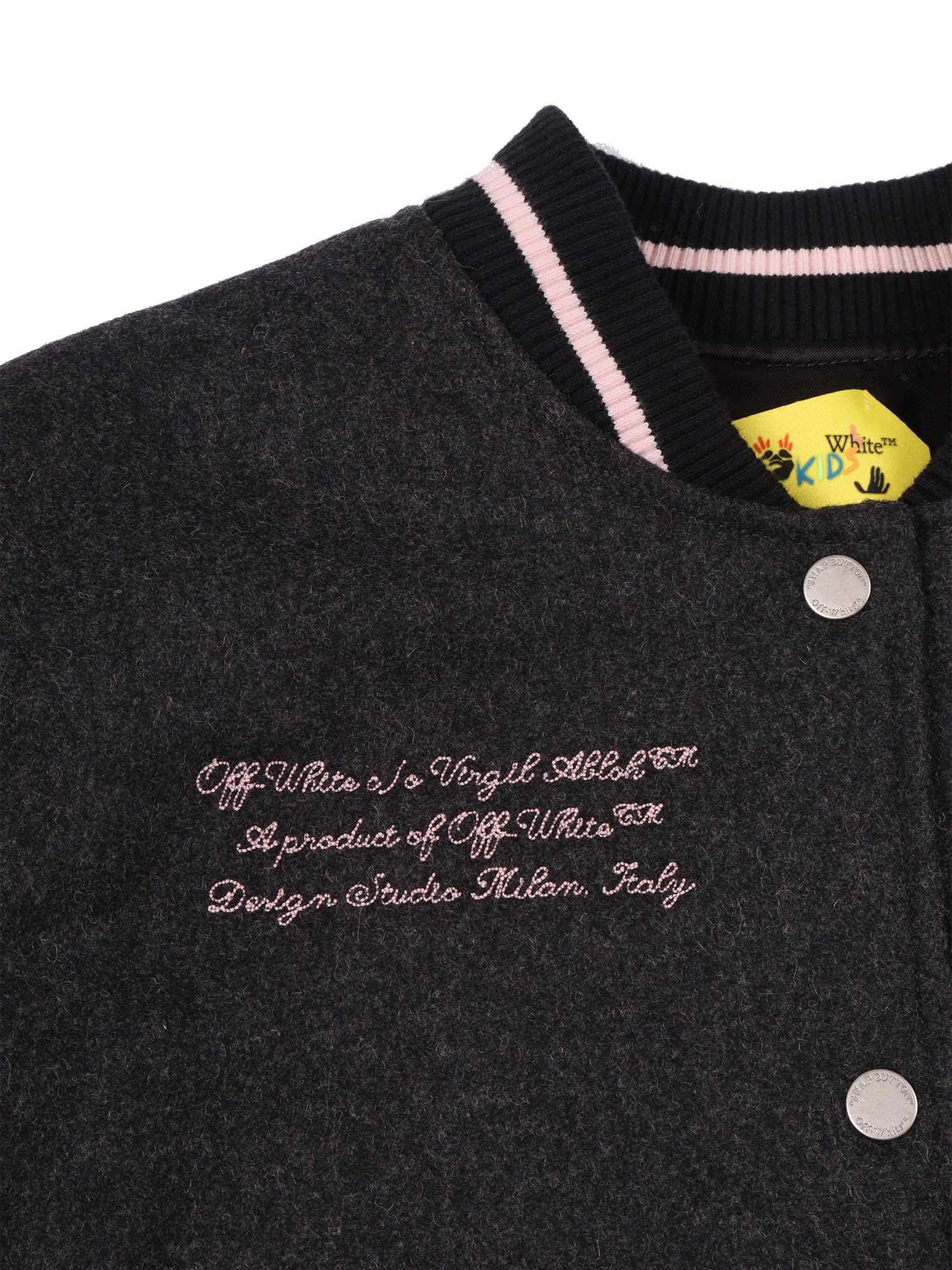 Off-white Patch Varsity Jacket In Black