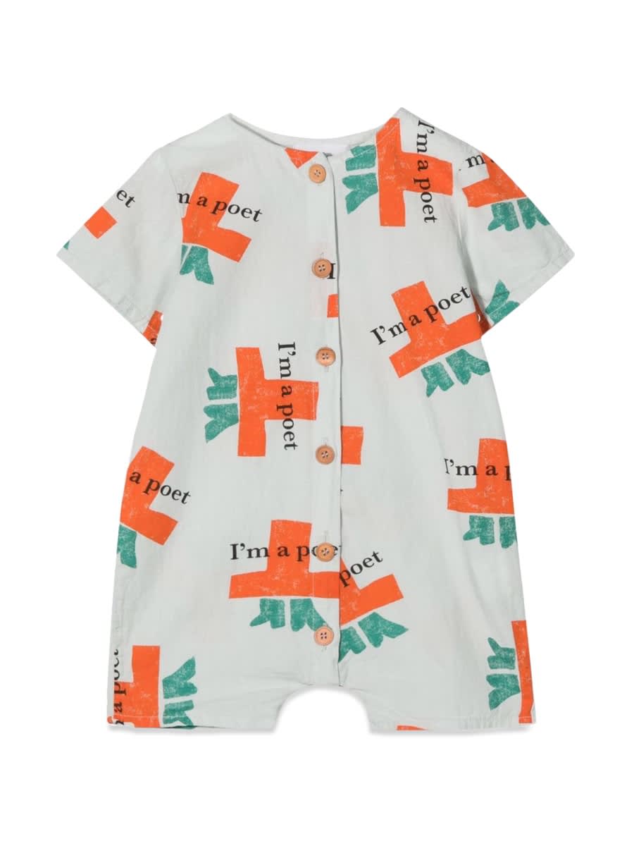 Bobo Choses Im A Poet All Over Woven Playsuit In Multicolour
