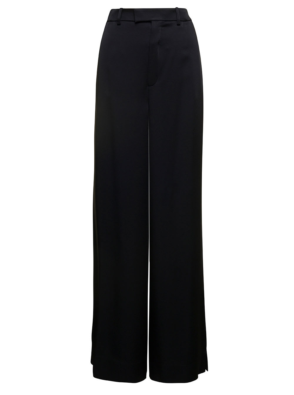 Saint Laurent Wide-leg Wool Pants For Women In Black