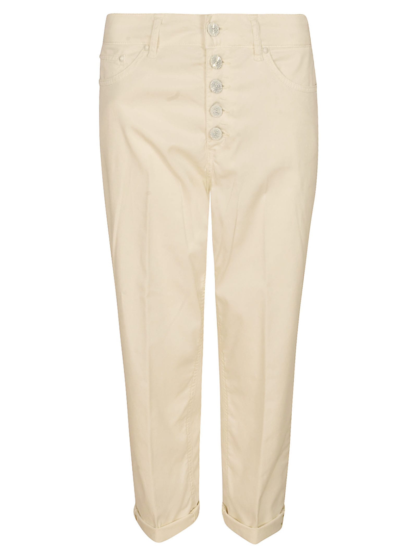 Shop Dondup Buttoned Cropped Jeans In 003