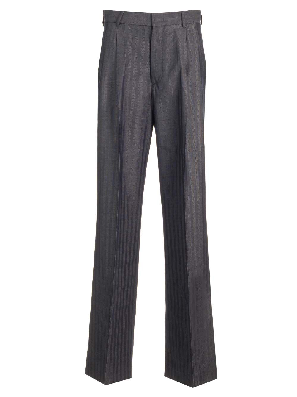 Shop Etro Tailored Trousers In Grey