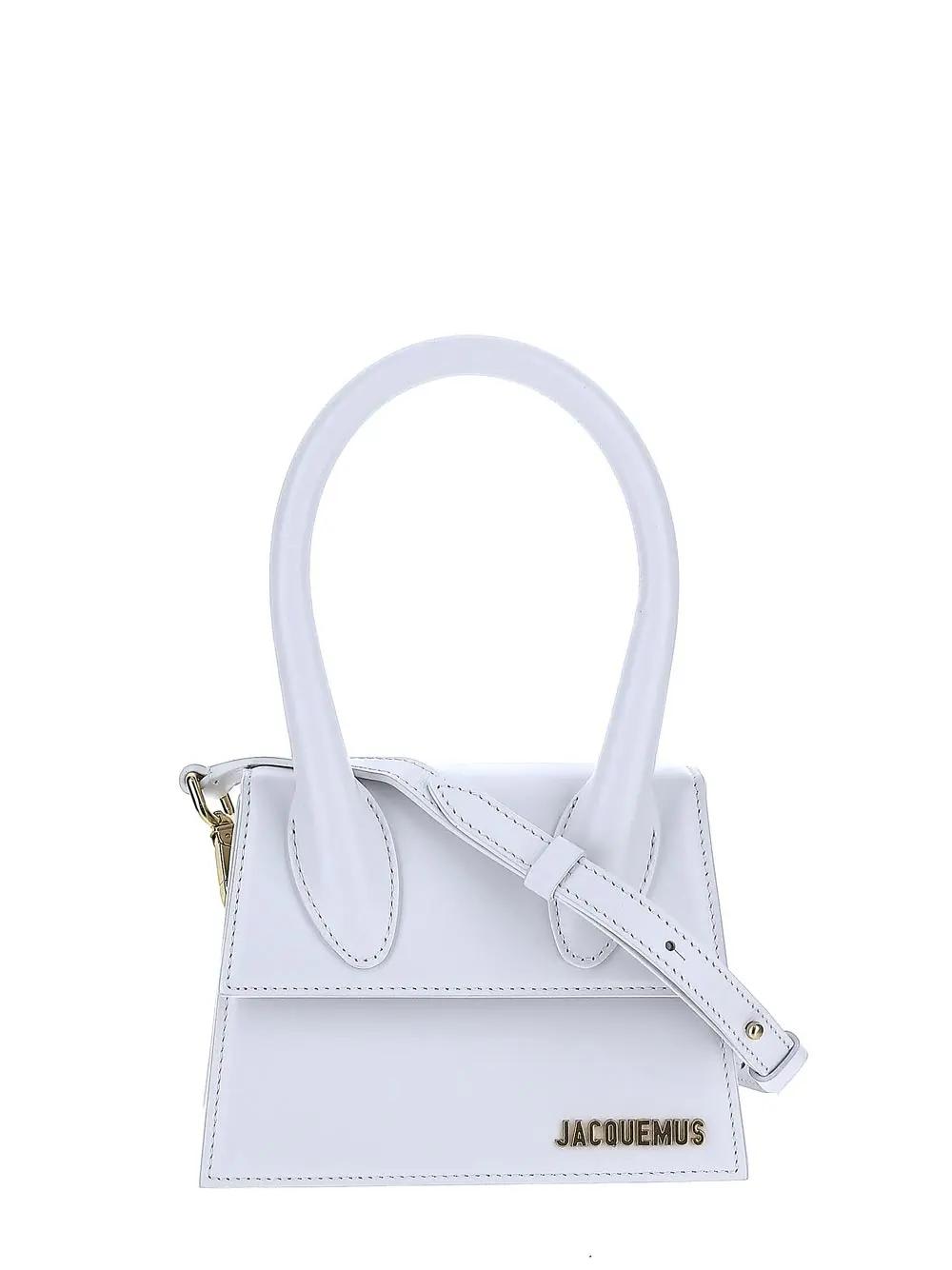 Shop Jacquemus Le Chiquito Moyen Handbag In 100 White