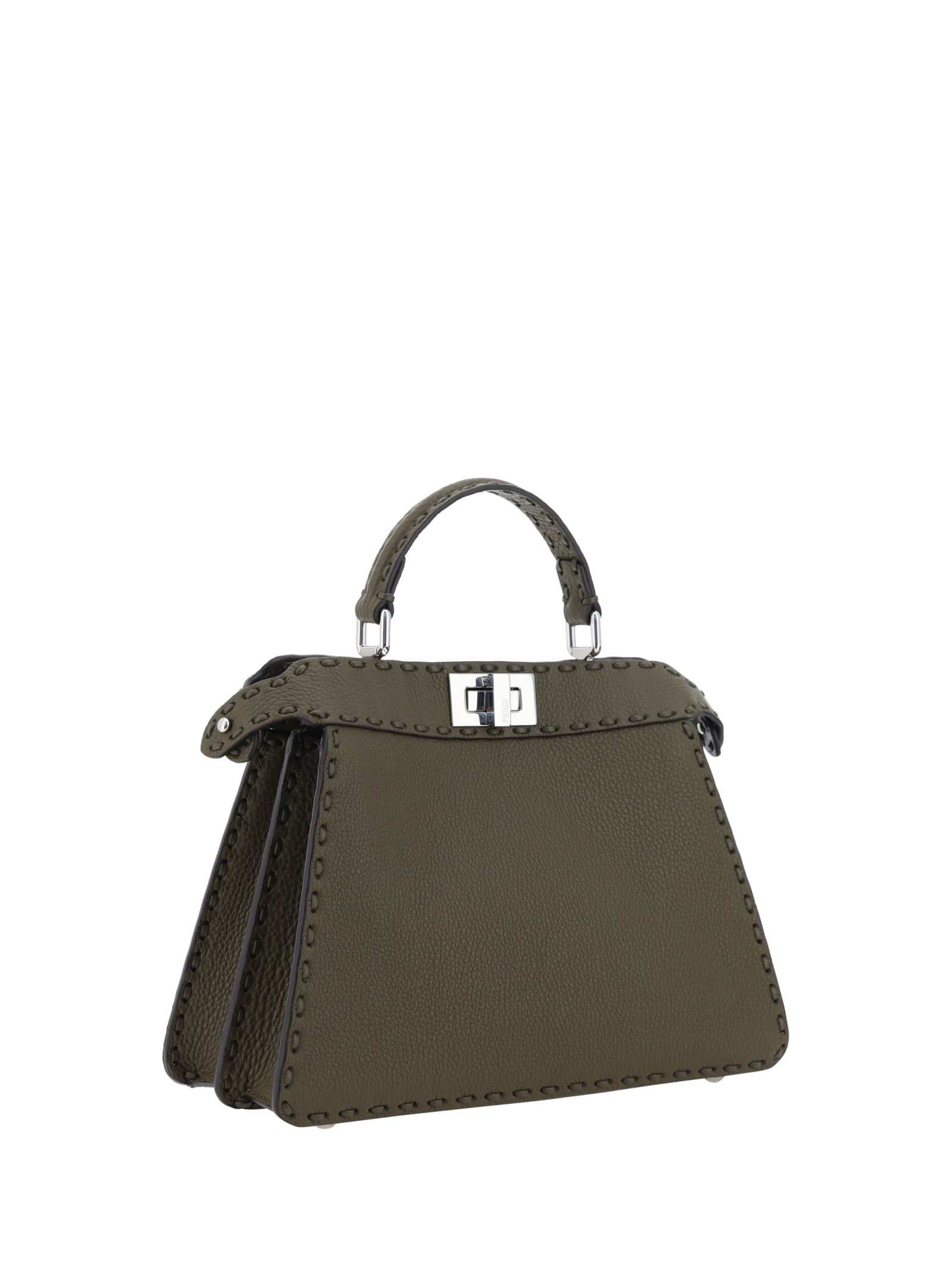 Shop Fendi Peekaboo Handbag In Brown