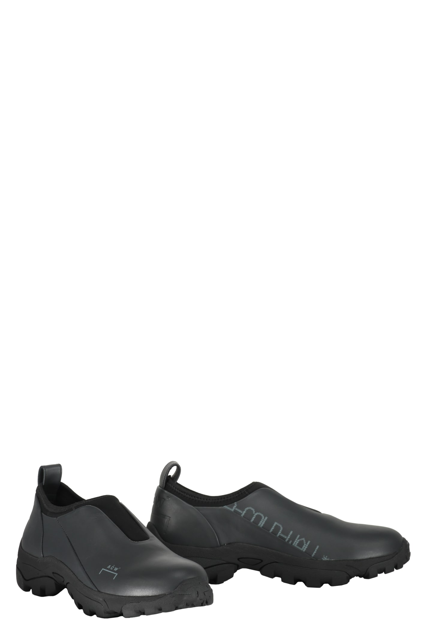 Shop A-cold-wall* Leather Slip-on Sneakers In Black