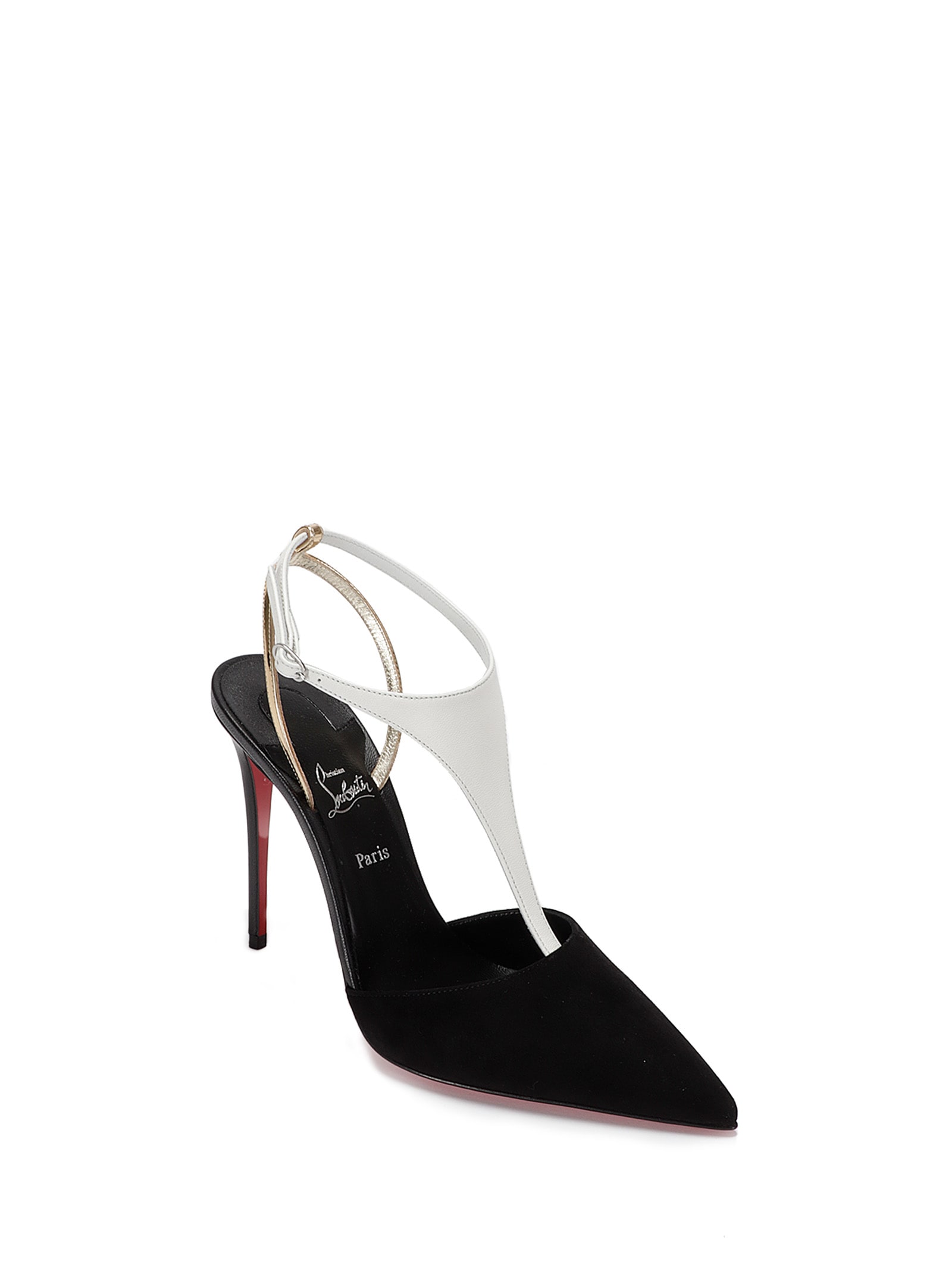 Shop Christian Louboutin Athina Pump 100 In Black/lin Multi