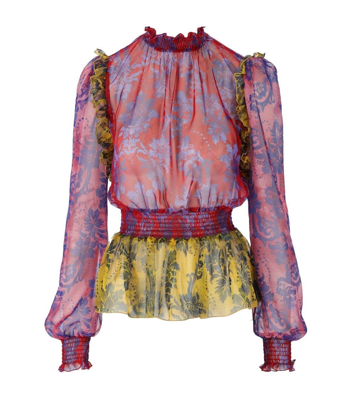 Versace Jeans Couture Tapestry Multicolor Blouse