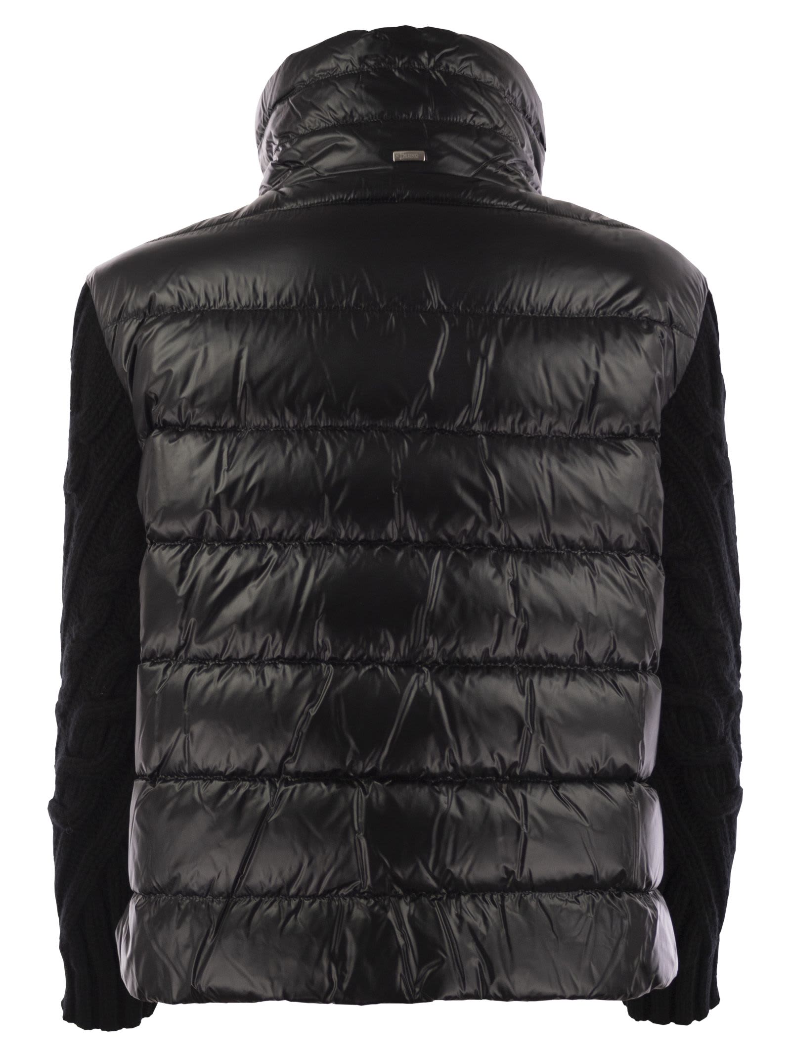 Shop Herno Ultralight Nylon And Wool Jacket  In Black