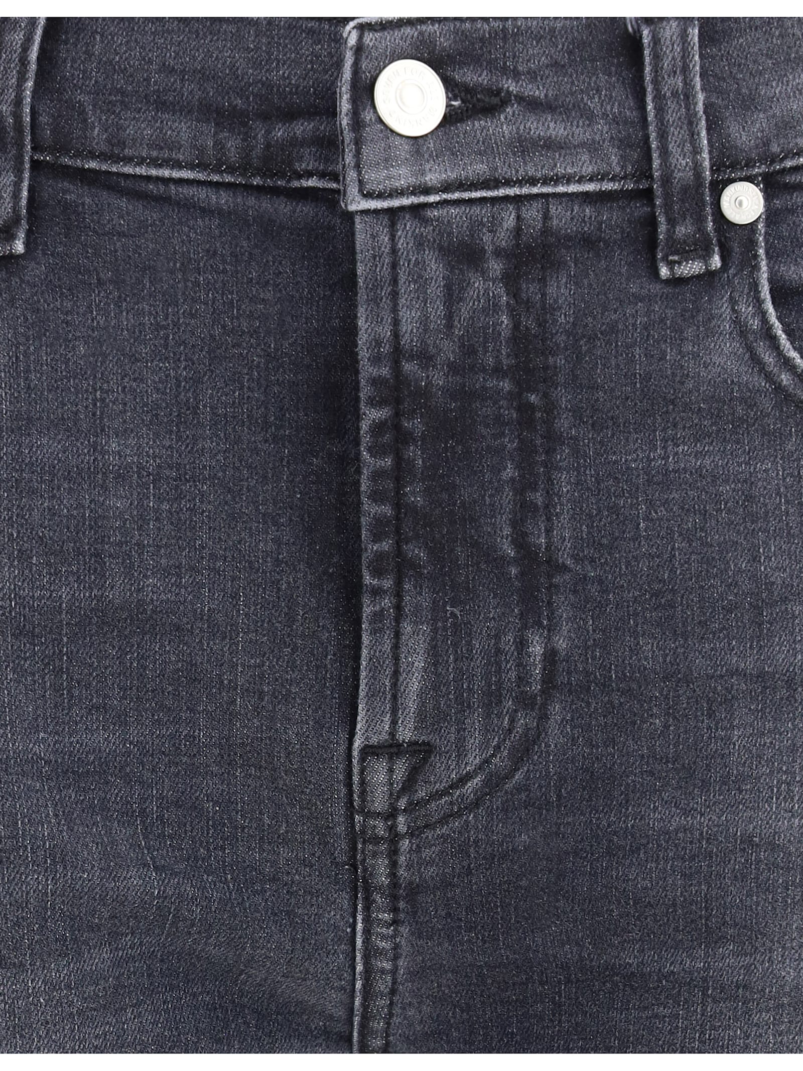7 For All Mankind Relaxed Skinny Slim Illusion Jeans In Black