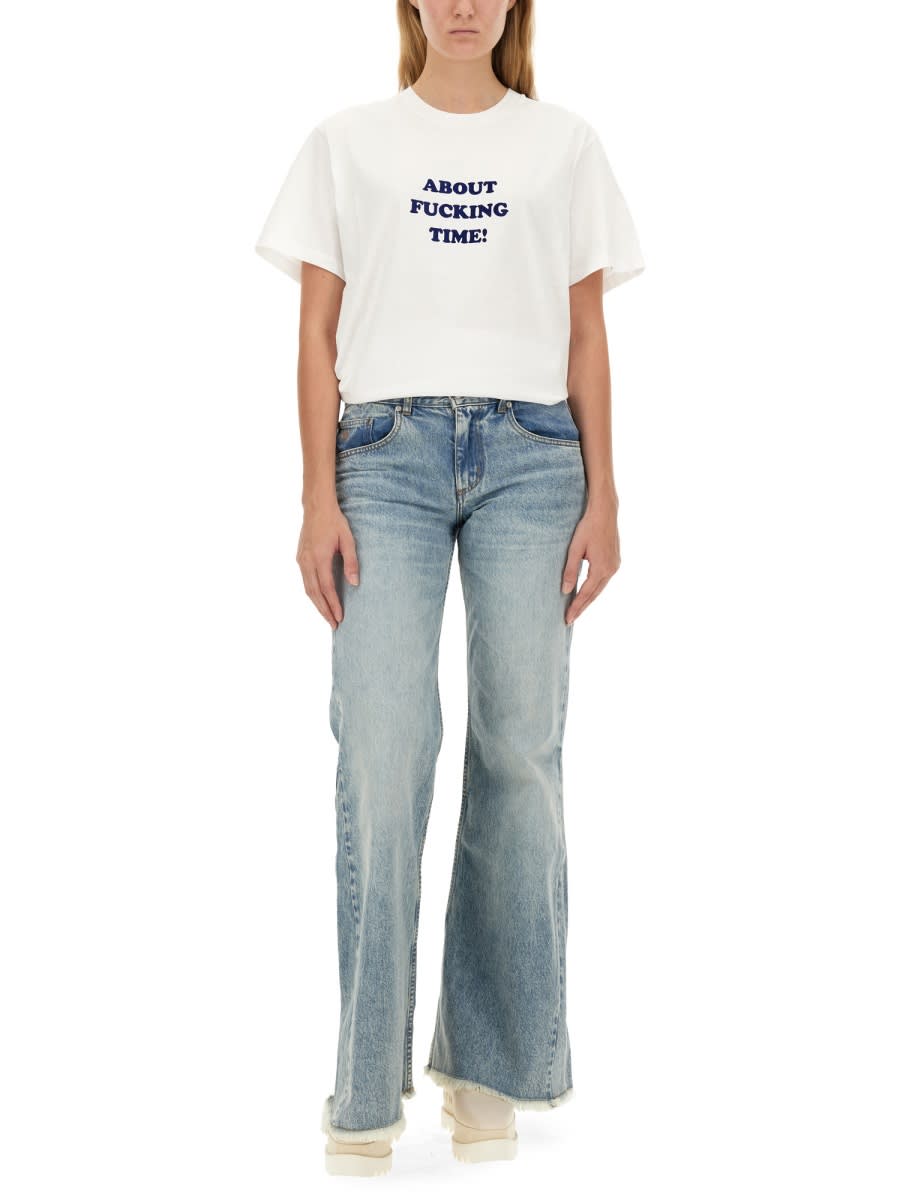 Shop Stella Mccartney T-shirt About Time In White