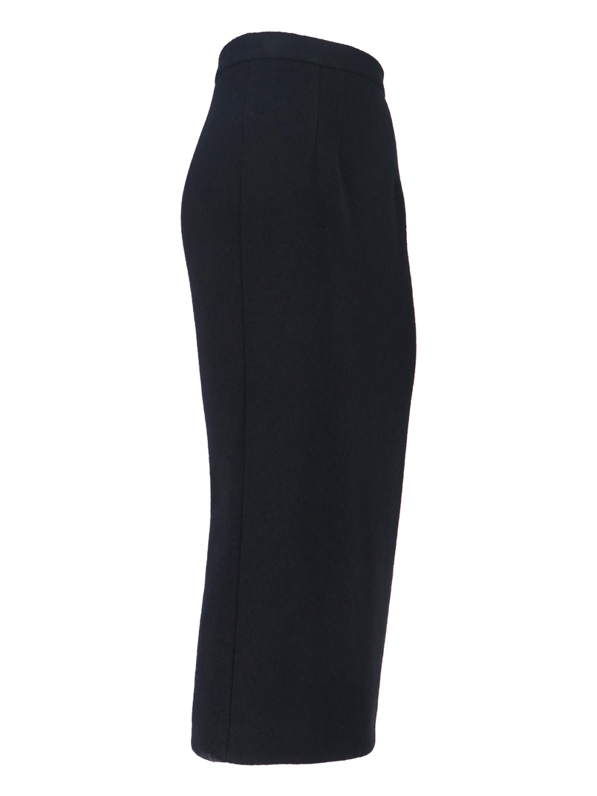 Dolce & Gabbana Virgin Wool Midi Skirt In Black