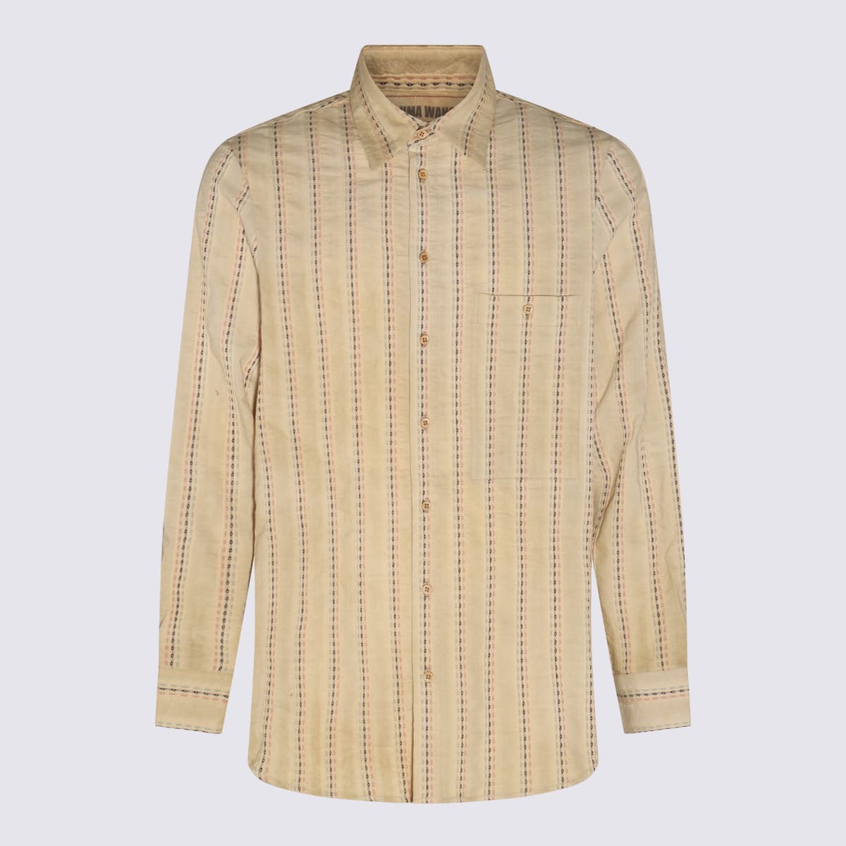 Shop Uma Wang Tan Cotton Stripe Shirt In Brown