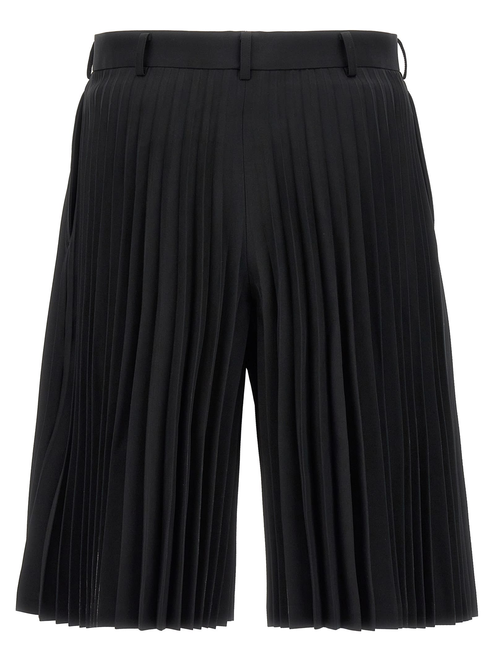 Shop Comme Des Garçons Homme Deux Pleated Bermuda Shorts In Black