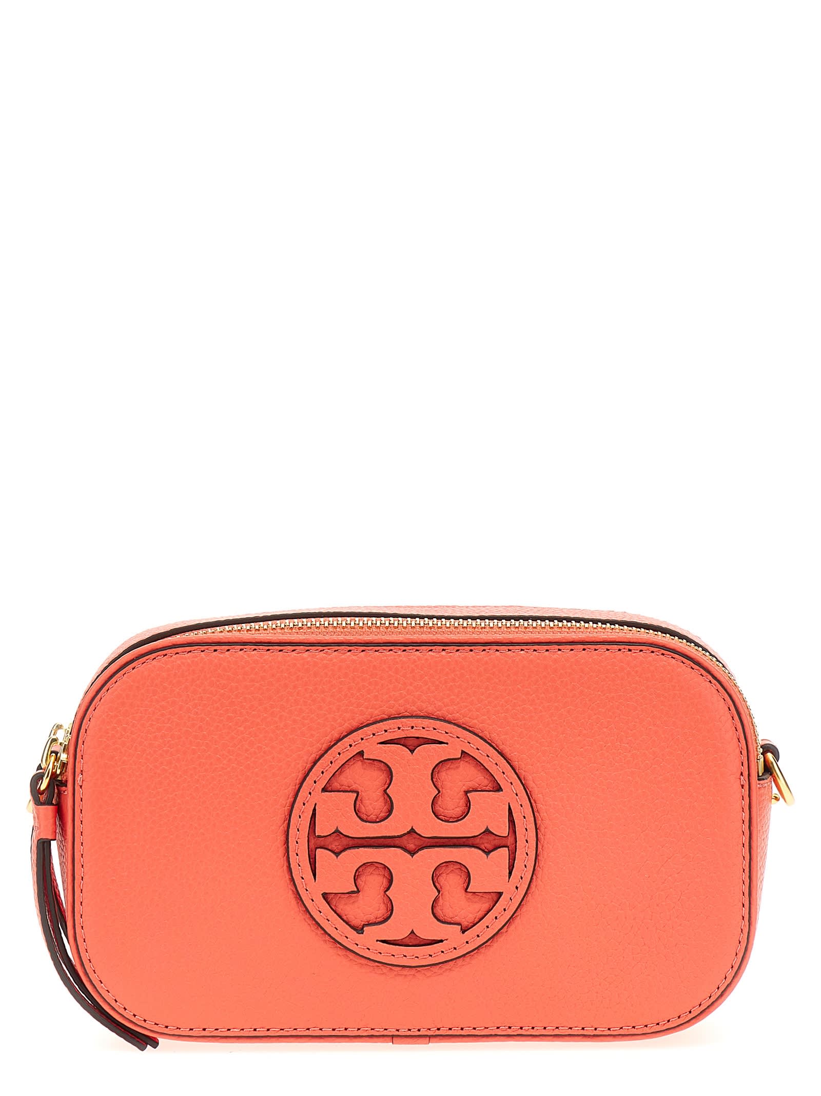 Shop Tory Burch Miller Mini Crossbody Bag In Orange