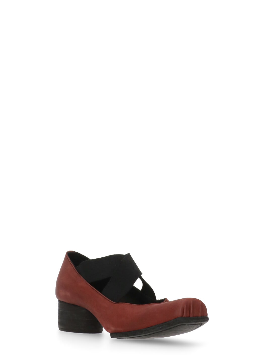 Uma Wang Leather Shoes With Heel In Burgundy