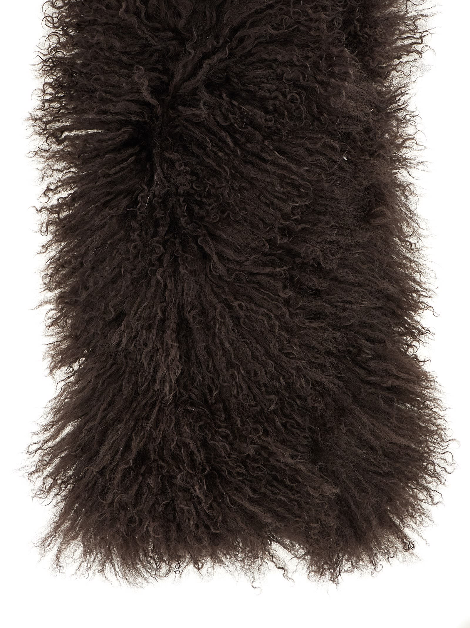 Yves Salomon Long-haired Scarf In Brown