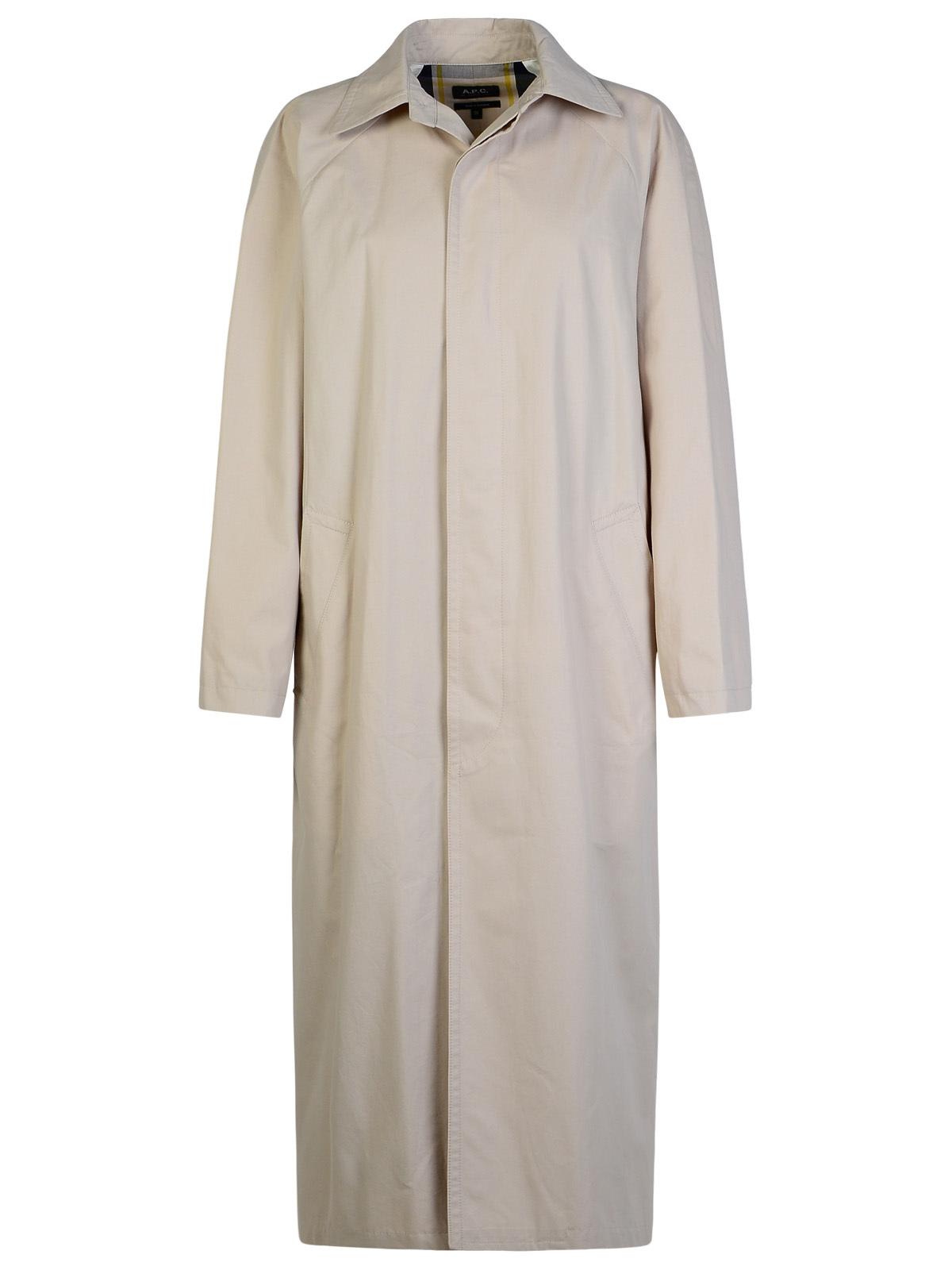 Apc Gaia Ivory Cotton Trench Coat