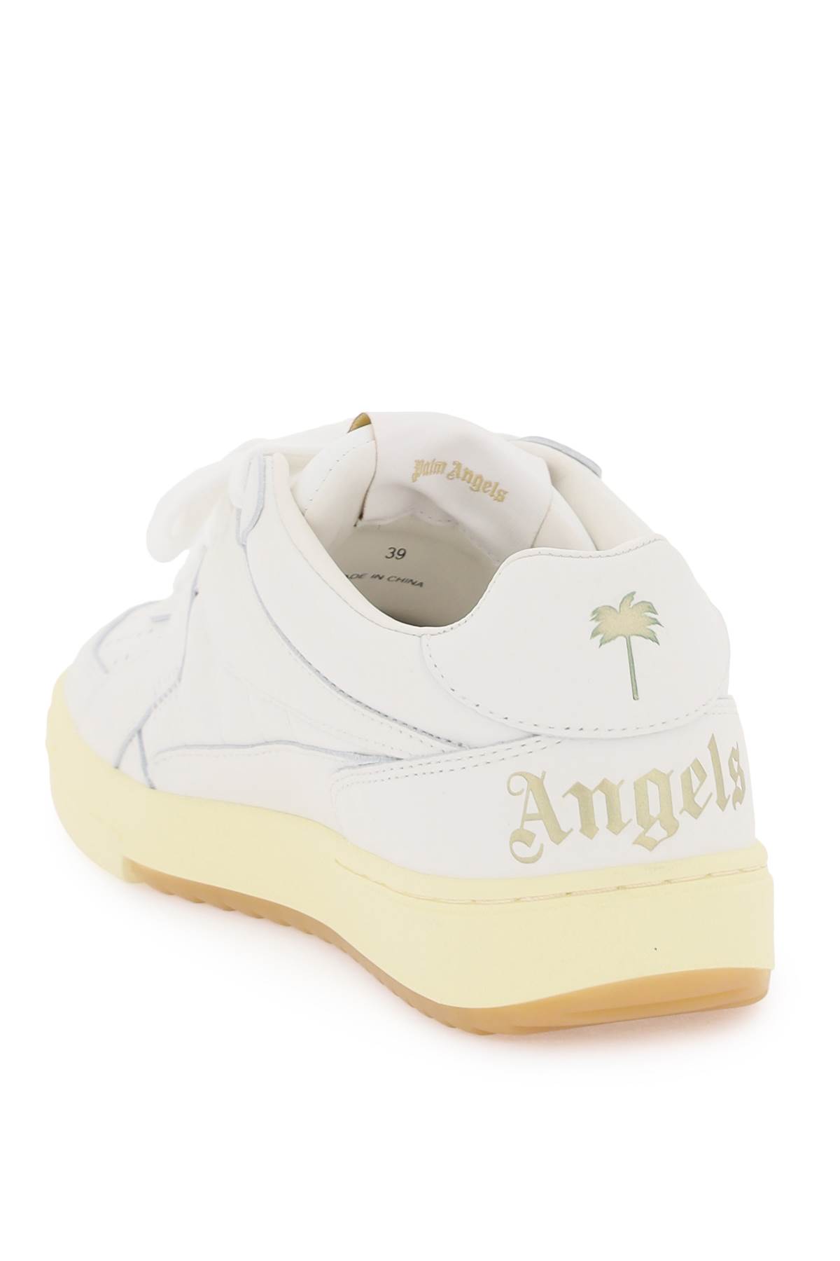 Shop Palm Angels Palm University Leather Sneakers