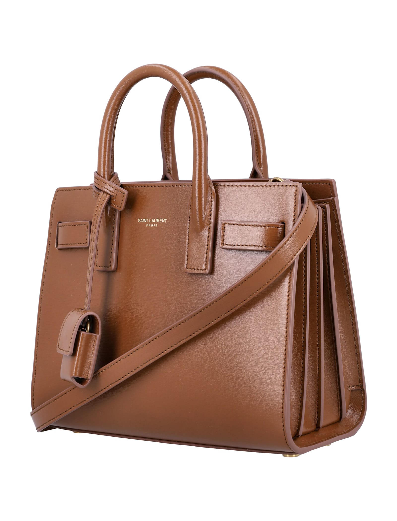 Saint Laurent Sac De Jour Leather Handbag In Brown