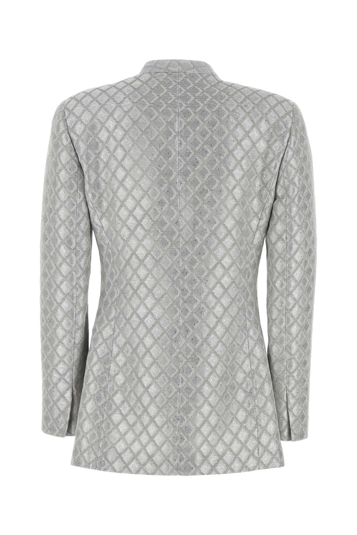 Giorgio Armani Sequin-embellished Blazer In Grigio