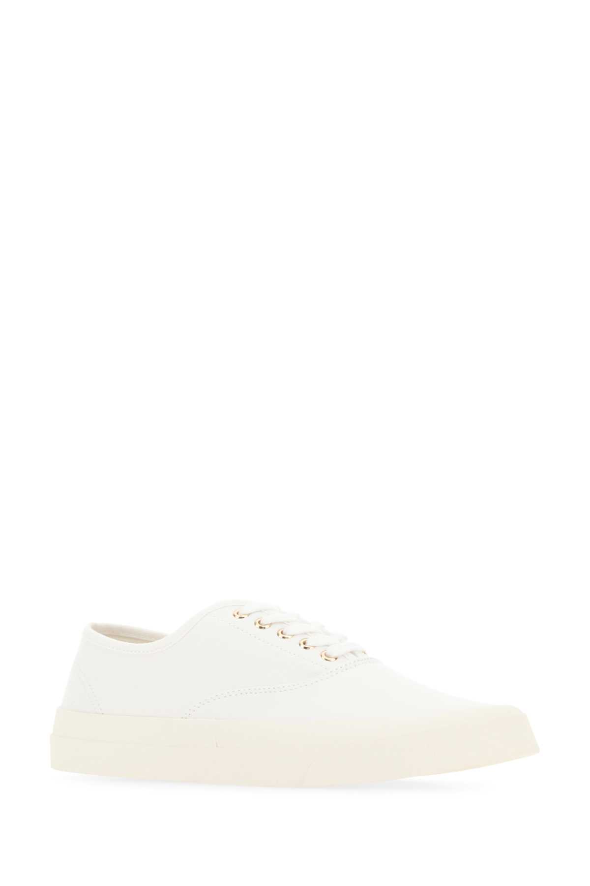 Maison Kitsuné White Canvas Sneakers In P101