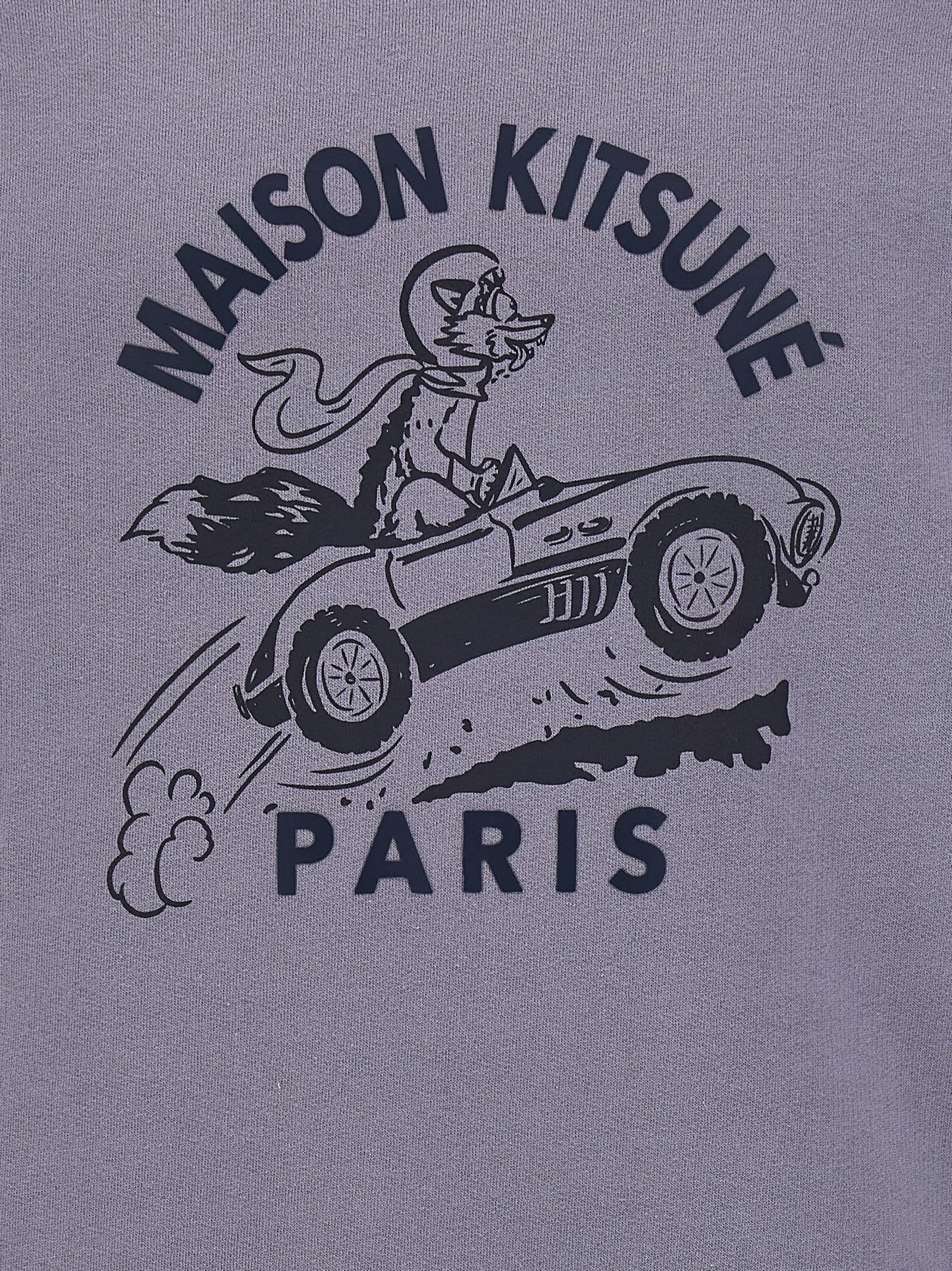 Shop Maison Kitsuné Racing Fox Sweatshirt In Light Blue