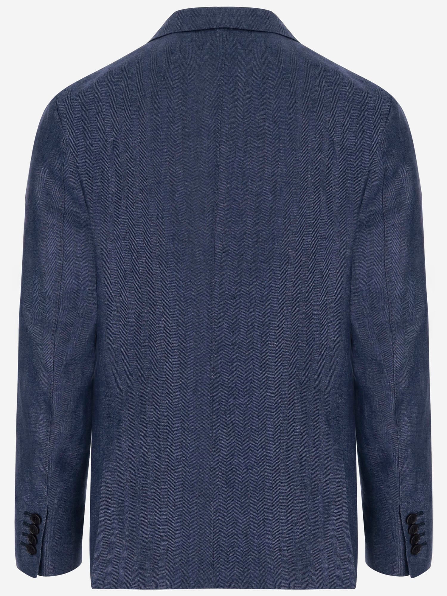 Brian Dales Royal Blue Single-breasted Linen Blazer In Blue