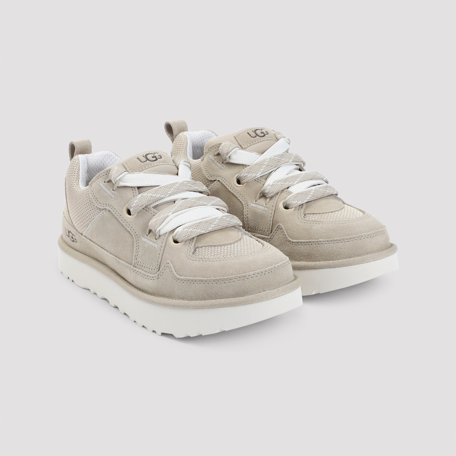 Ugg Lo Lowmel Suede Sneakers In Neutral