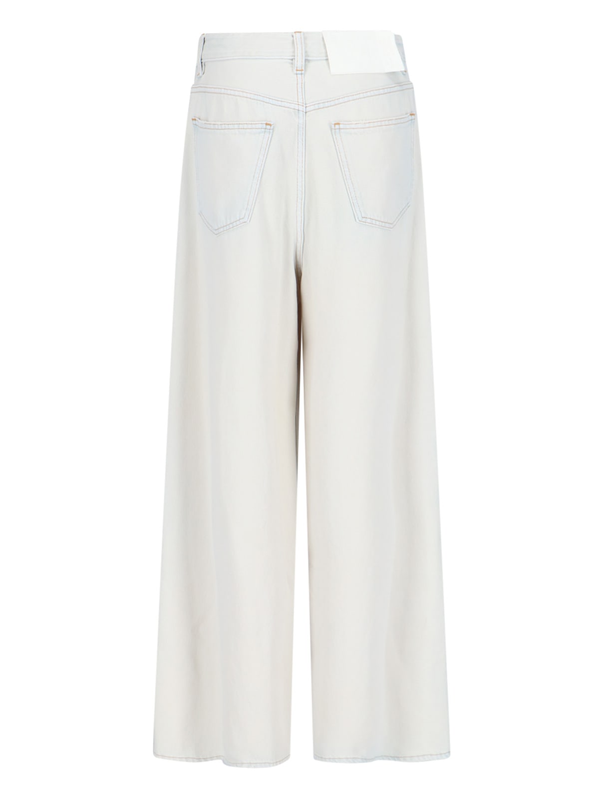 Shop Mm6 Maison Margiela Wide Jeans In Light Blue