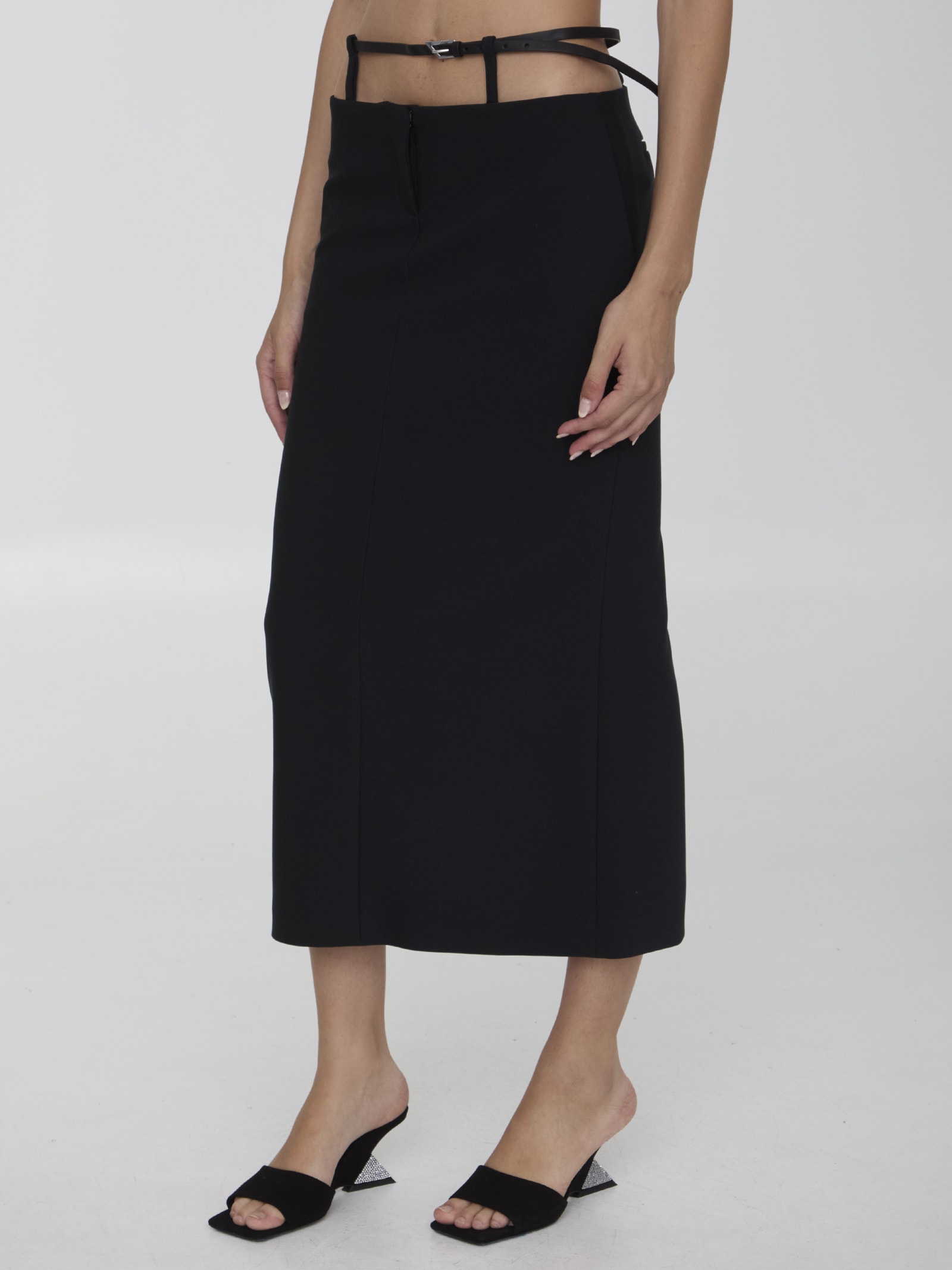 Shop Attico Midi Skirt In Black