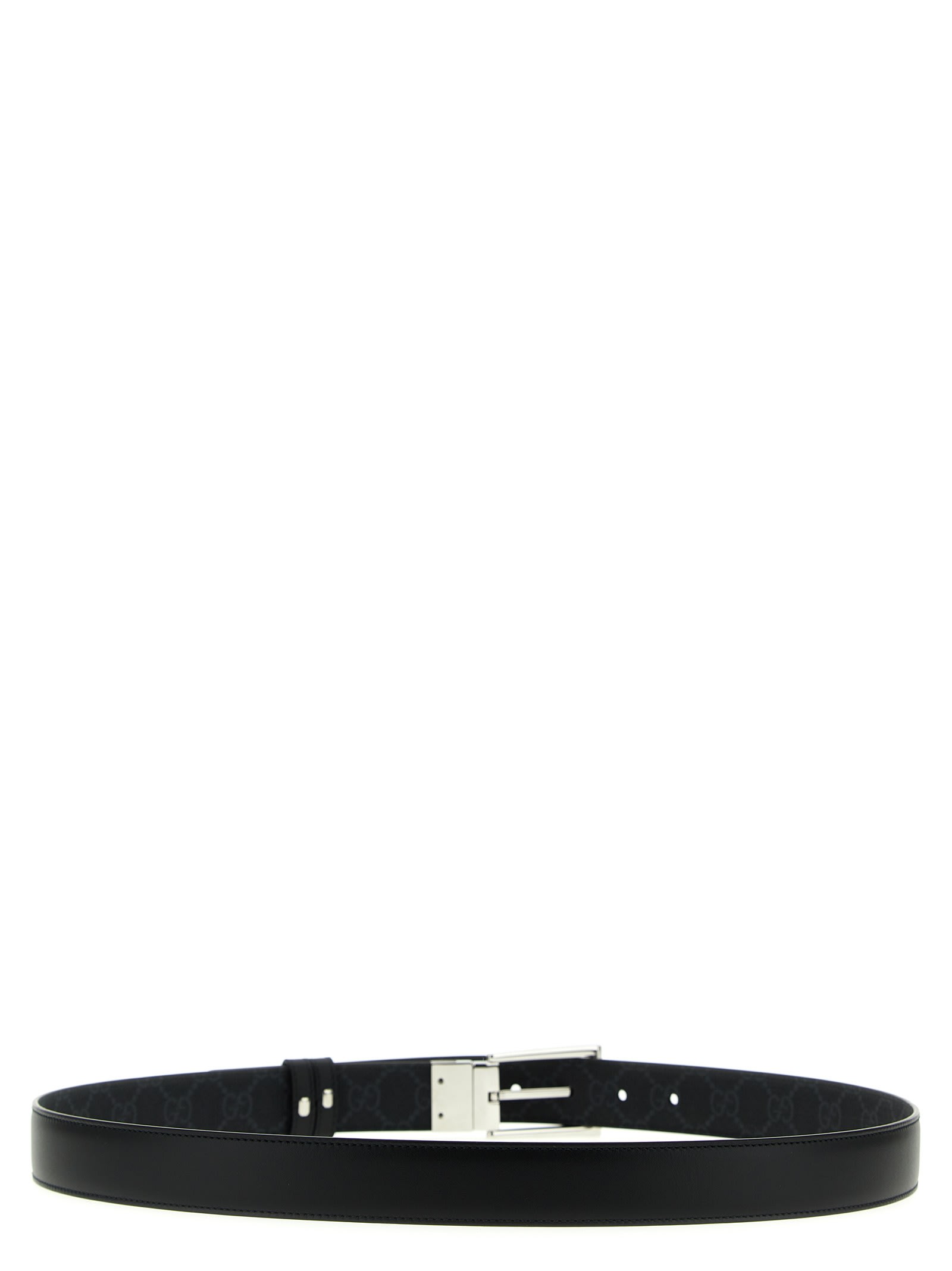 Shop Gucci Rectangular Buckle Reversible Belt In Black