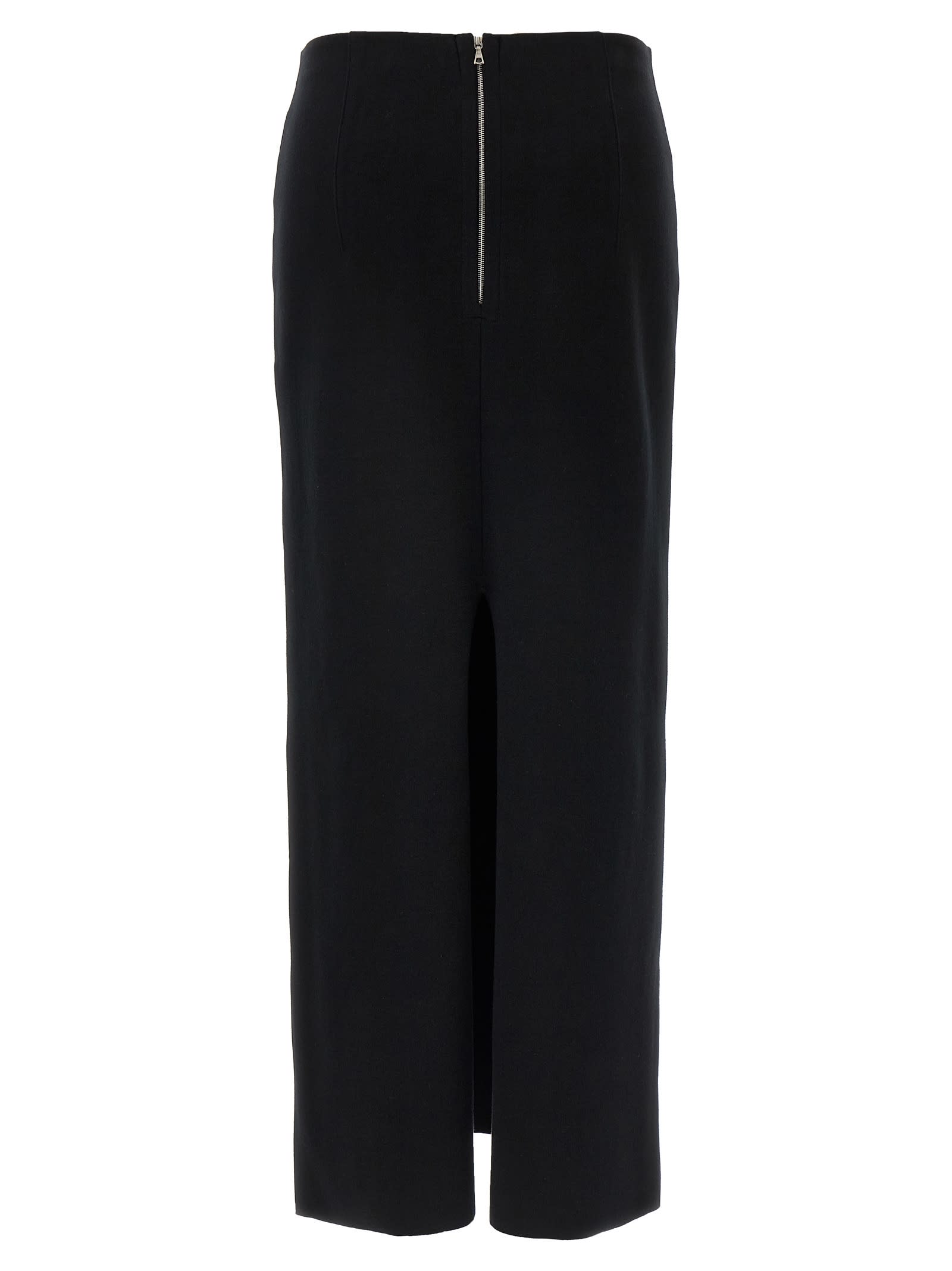 Auralee Reversible Knit Skirt High Waist In Black