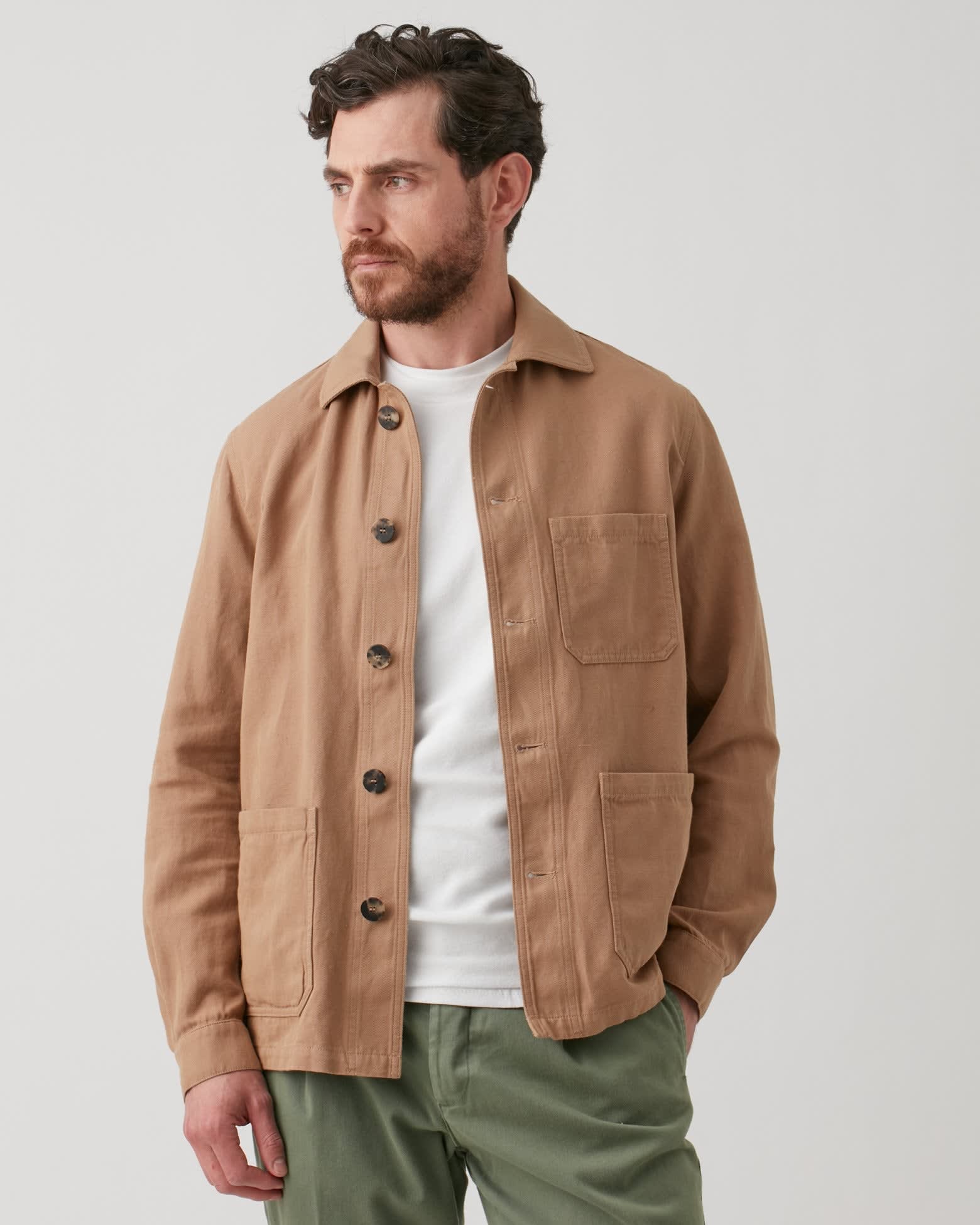 Shop Doppiaa Aasti Linen Overshirt