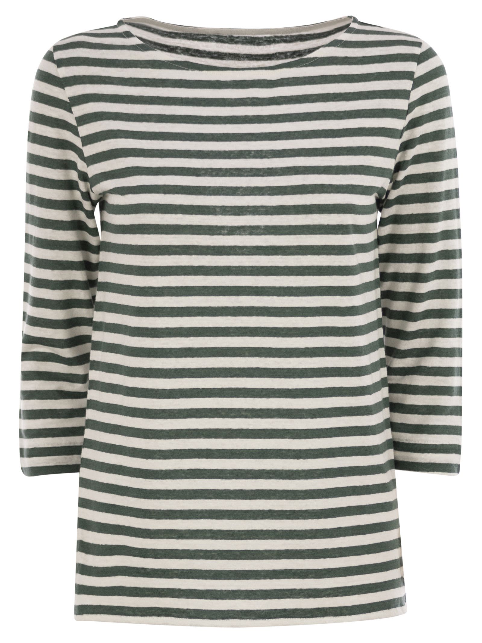 Striped Linen Boat Neck T-shirt