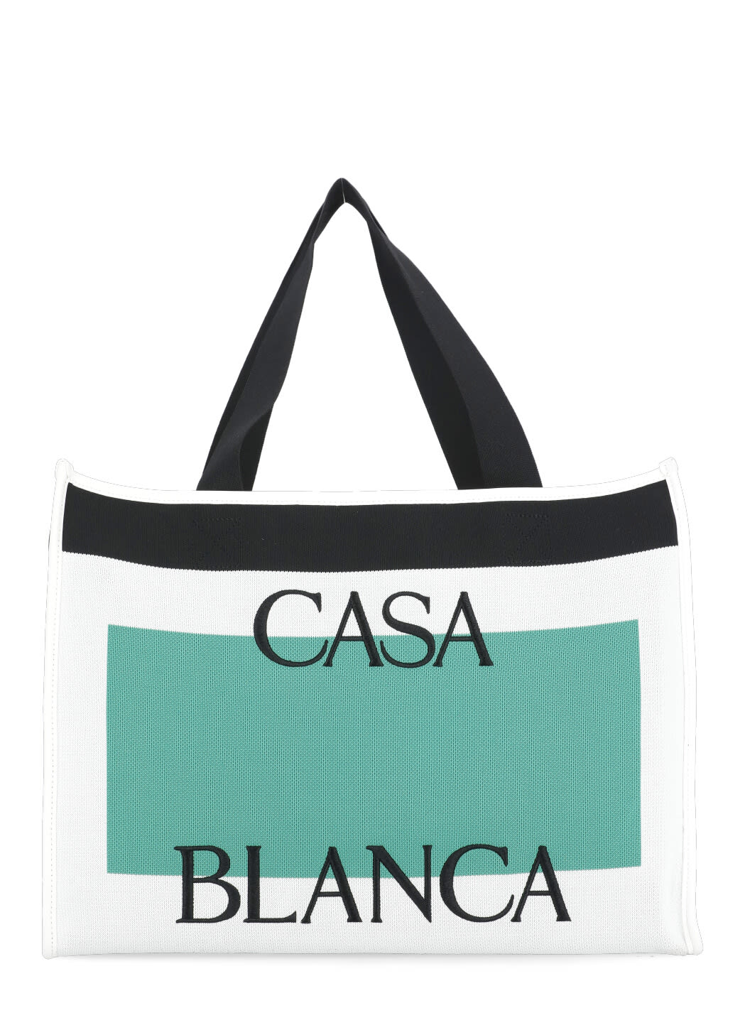 Shop Casablanca Shopping Bag With Logo In White
