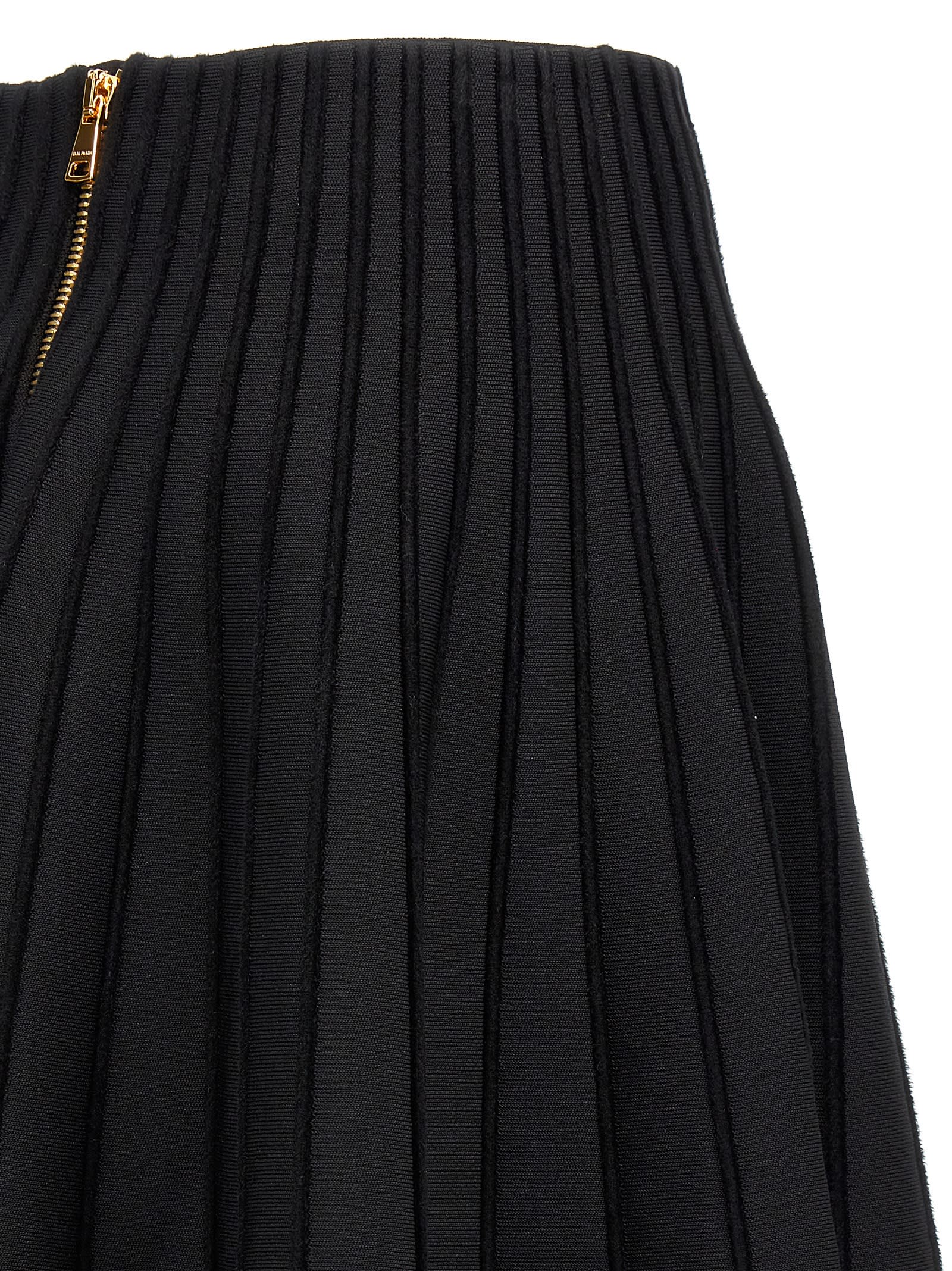 Shop Balmain Chiocciola Skirt In White/black